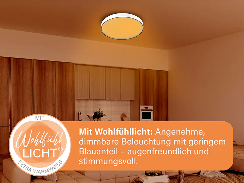 MegaLight LED-Deckenleuchte Shining Jupiter Ø38 cm Gold Backlight dimmbar