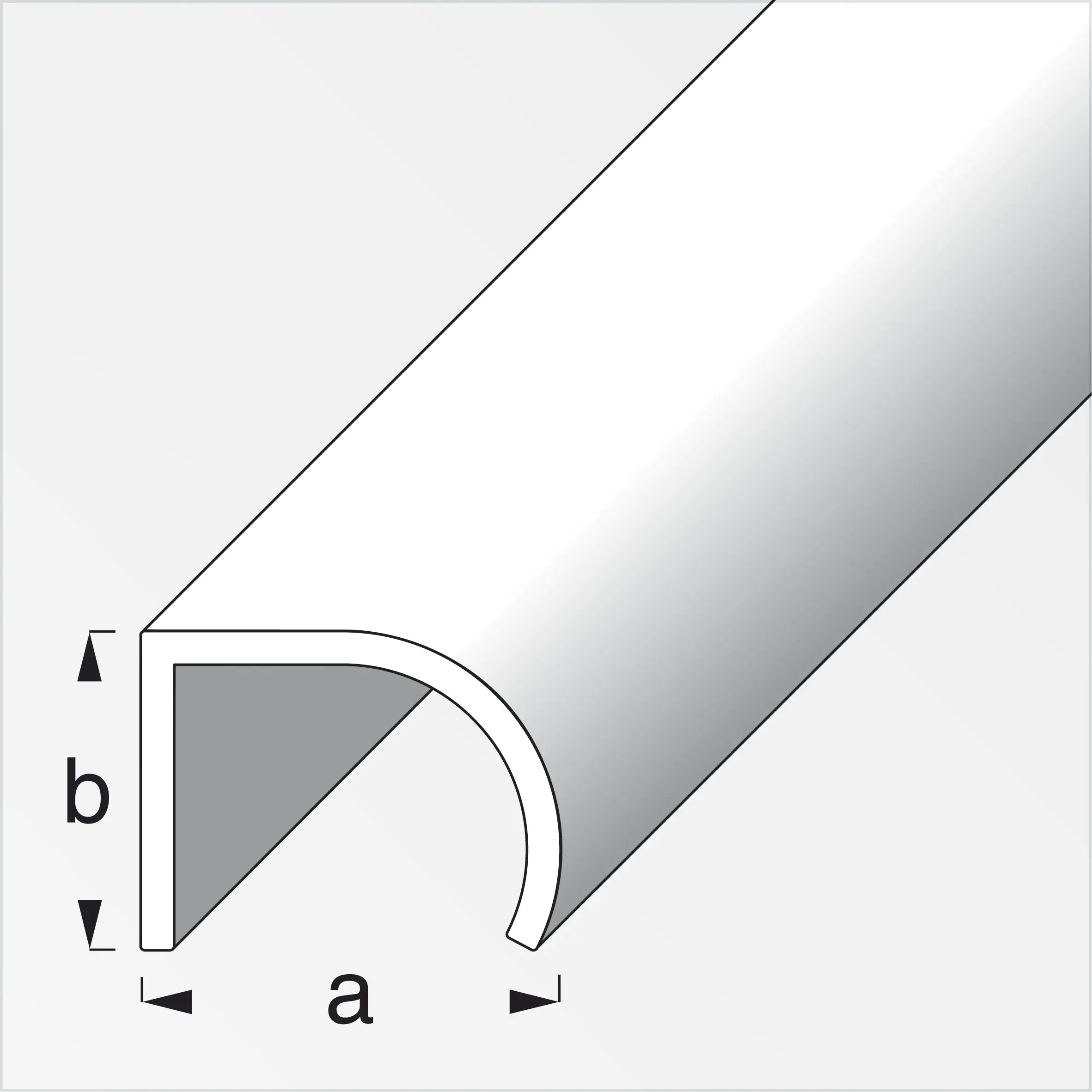 alfer Griff-Profil 1 m, 25 x 19 mm Aluminium eloxiert silber