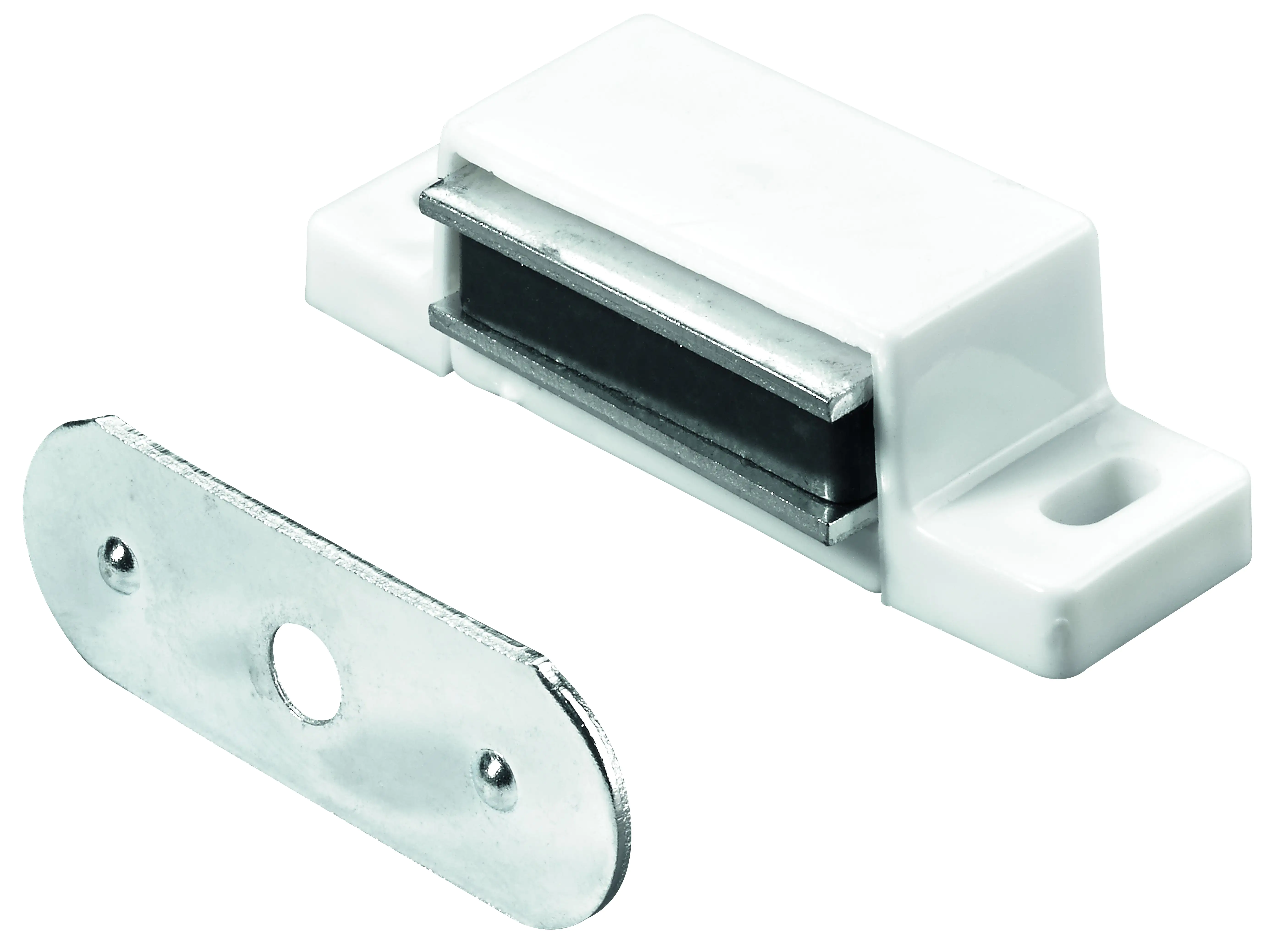 2077631437329 Hettich Magnetschnäpper Stahl/Kunststoff, weiß, 3-4 kg, 1 Stück