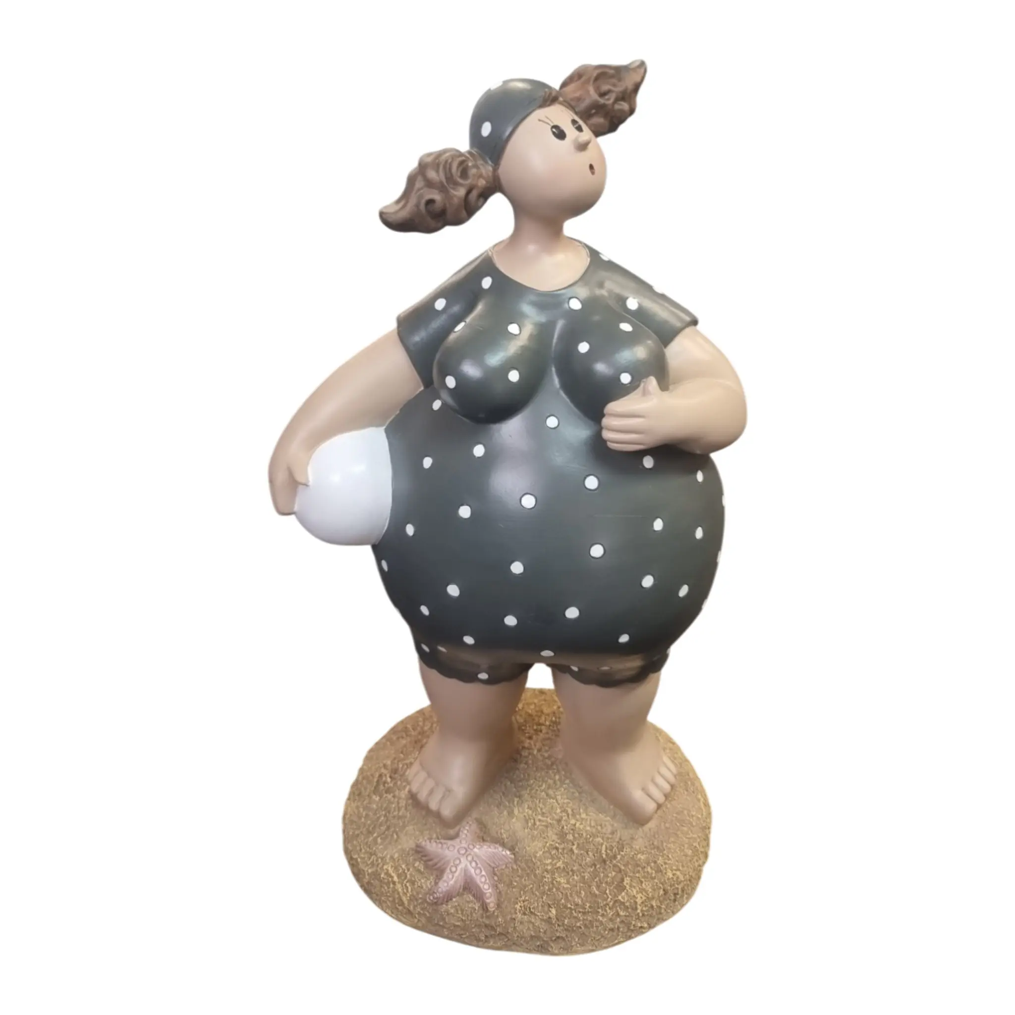 Dekofigur Badefrau 15 x 9,5 cm grau