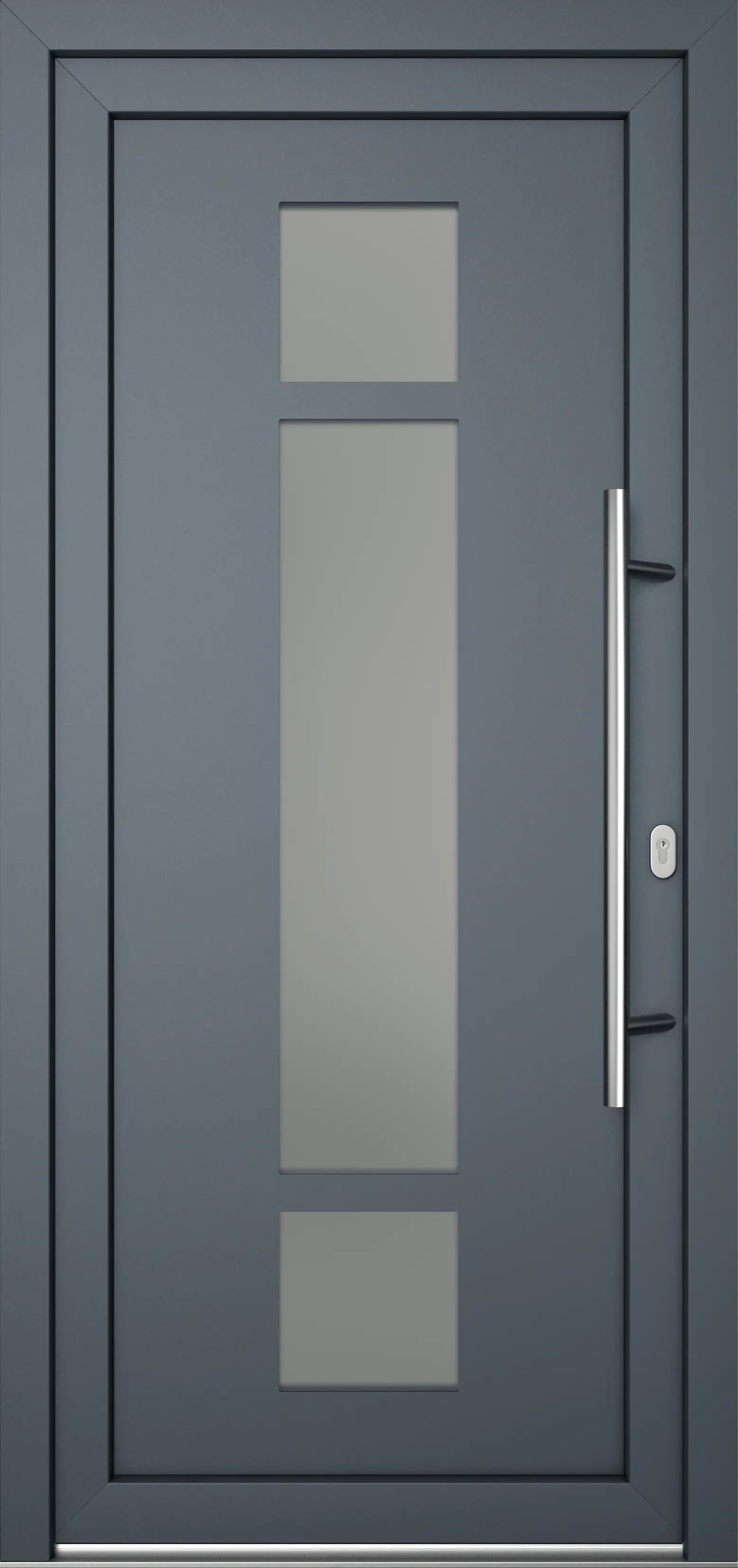 Meeth Haustür Optimal Pro PVC Modell 102 88 x 200 cm DIN Rechts weiß/titan