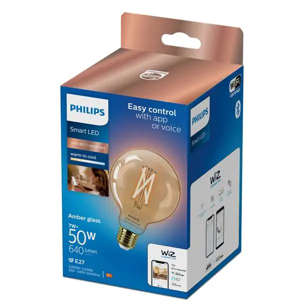 Philips Smart LED Leuchtmittel Tunable White Amber G95 E27 Globeform 7 W Philips Smart LED Leuchtmittel Tunable White Amber G95 E27 Globeform 7 W