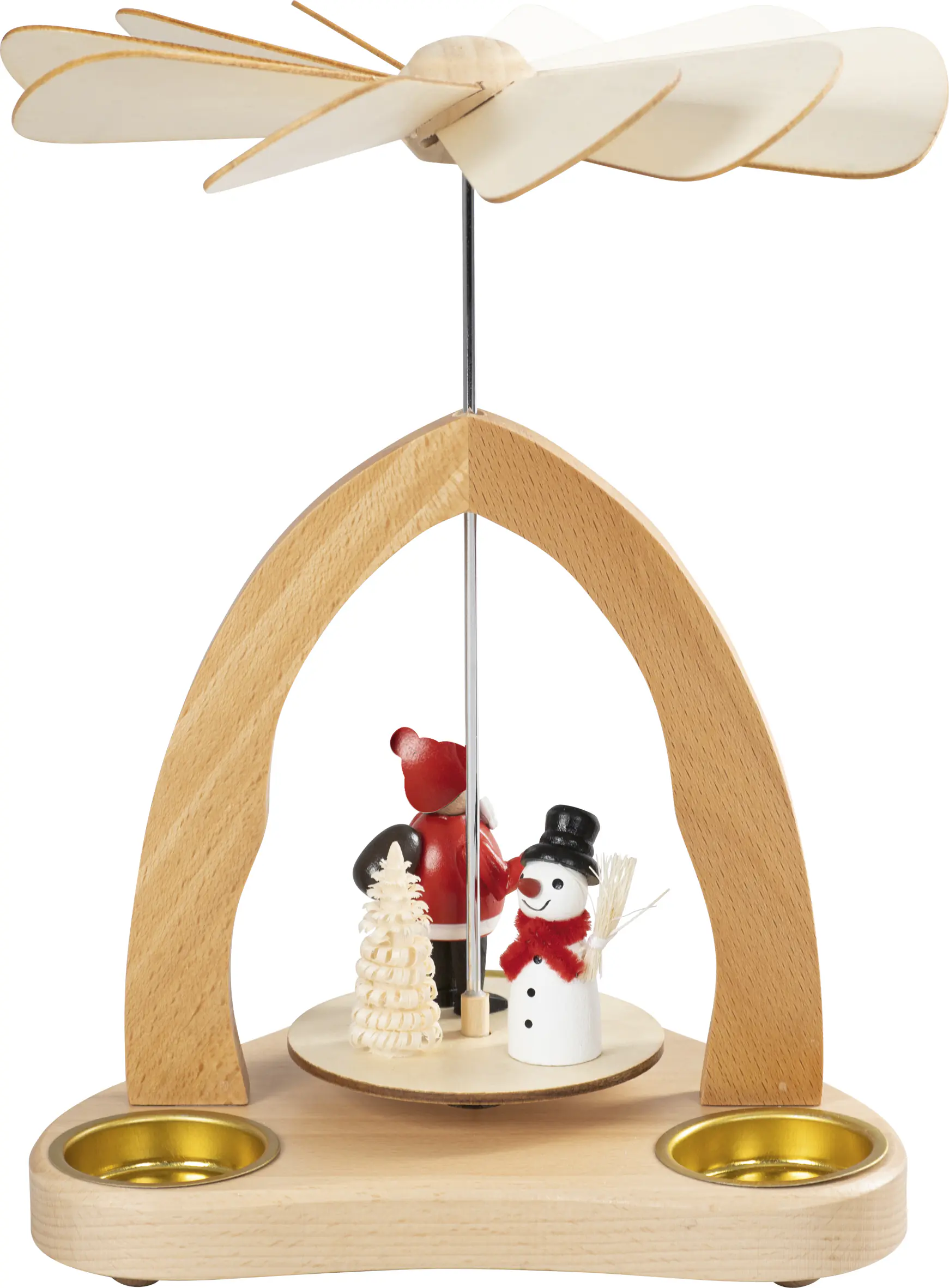 Teelichtpyramide Deko Holz Schneemann 21 cm 4-fach sortiert 