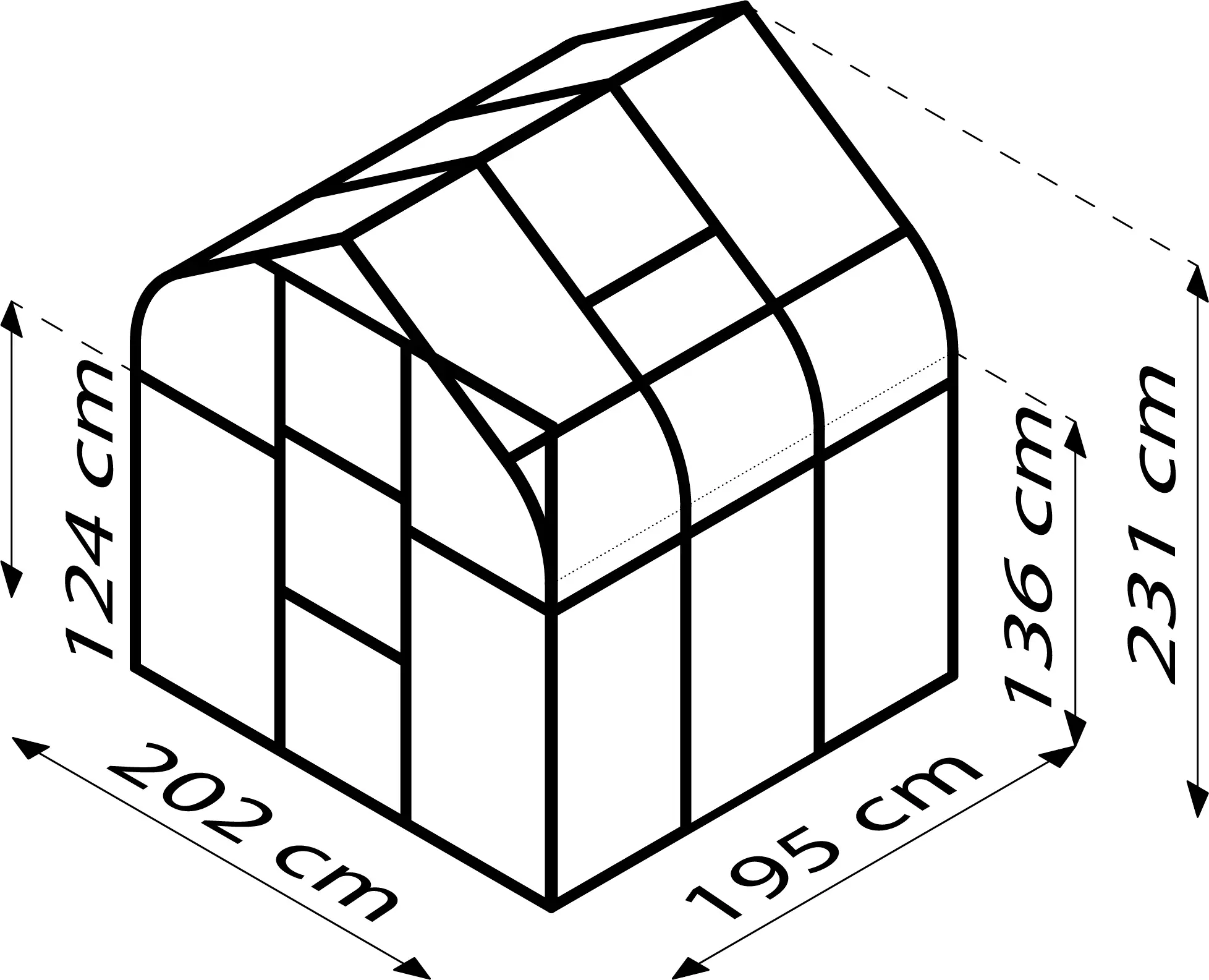 Vitavia Gewächshaus Orion 3800 202 x 195 cm 3 mm ESG