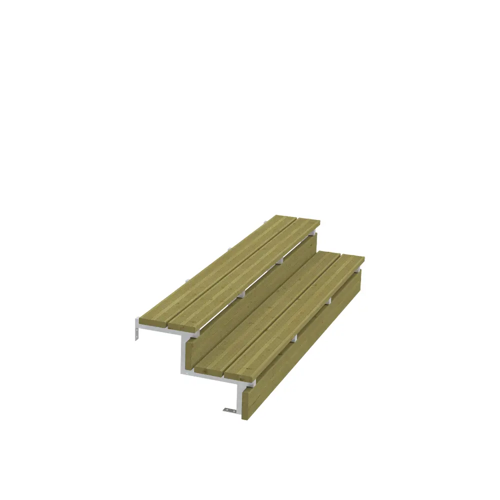 Plus Außentreppe Kiefer/Feuerverzinkt 2 Stufen 180 cm breit