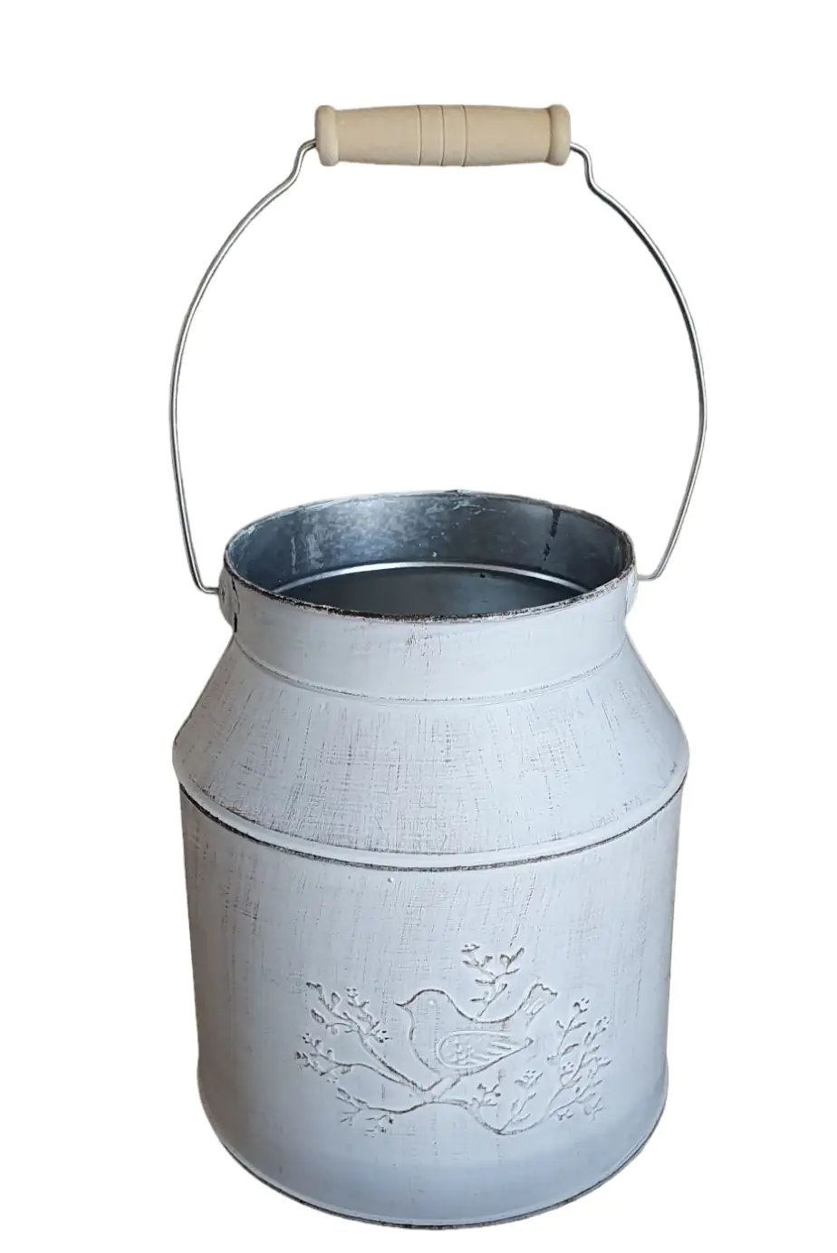 Pflanzgefäß Kanne Zink 18 x 16 x 16 cm grau