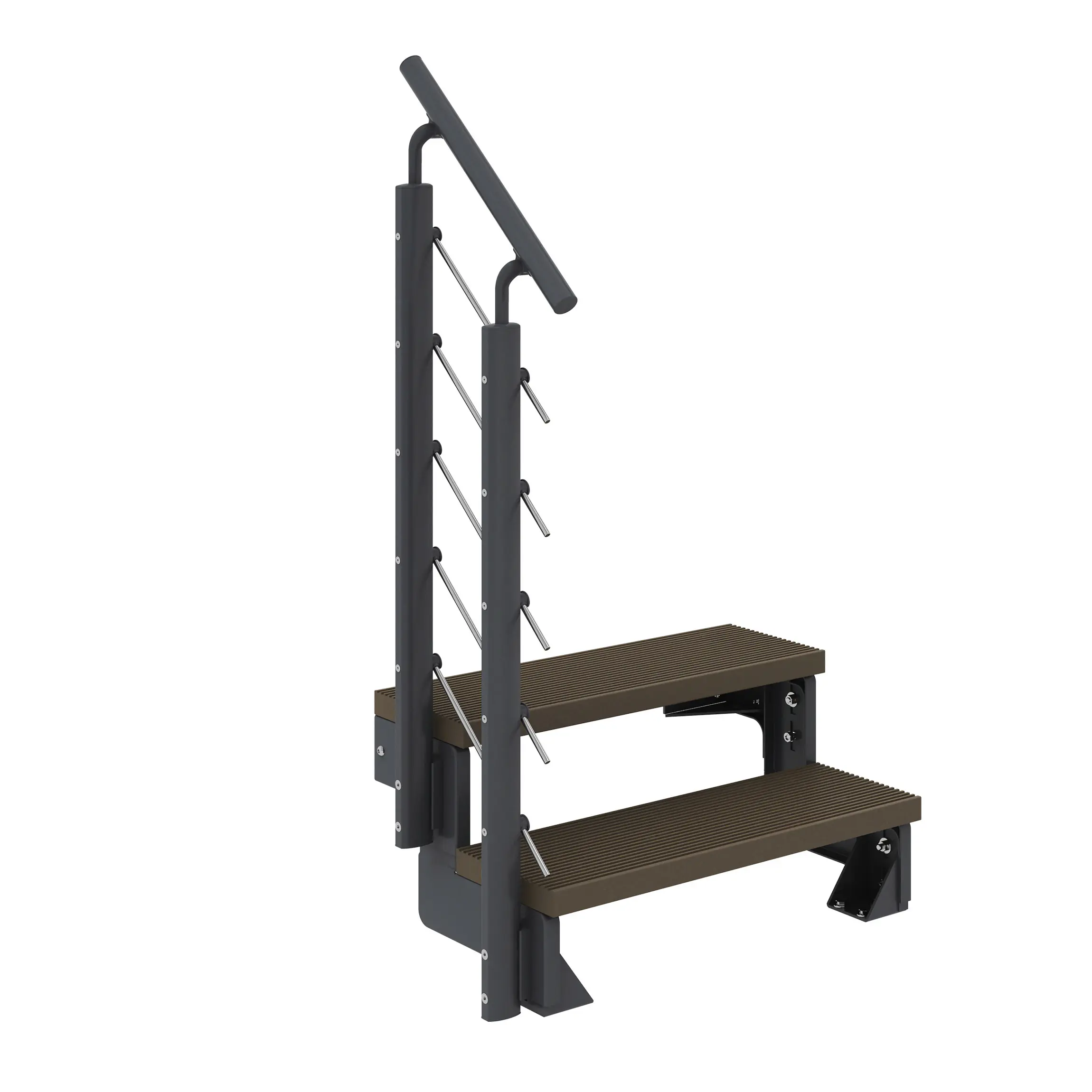 Dolle Außentreppe Trimax Gardentop 2 Stufen 100 cm inkl. einseitigem Geländer dunkelbraun