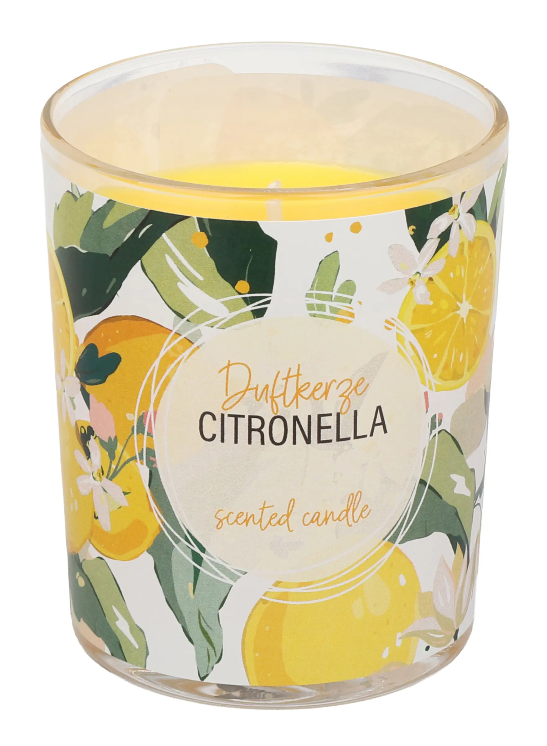 Steinhart Duftkerze im Glas Citronella Ø 6,5 x 7,9 cm gelb