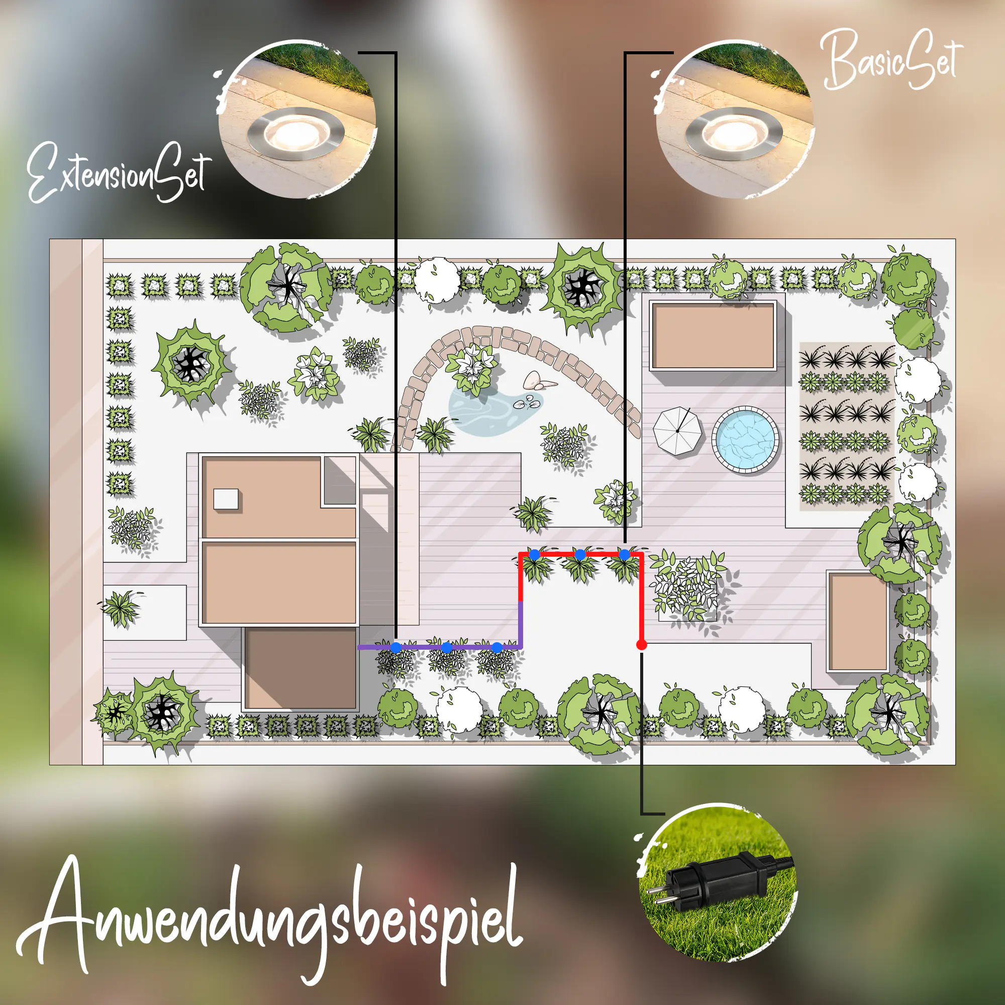 Briloner LED Außen-Bodenstrahler Kebony Connect to Shine 3er Starterset 0,6W warmweiß Briloner LED Außen-Bodenstrahler Kebony Connect to Shine 3er Starterset 0,6W warmweiß