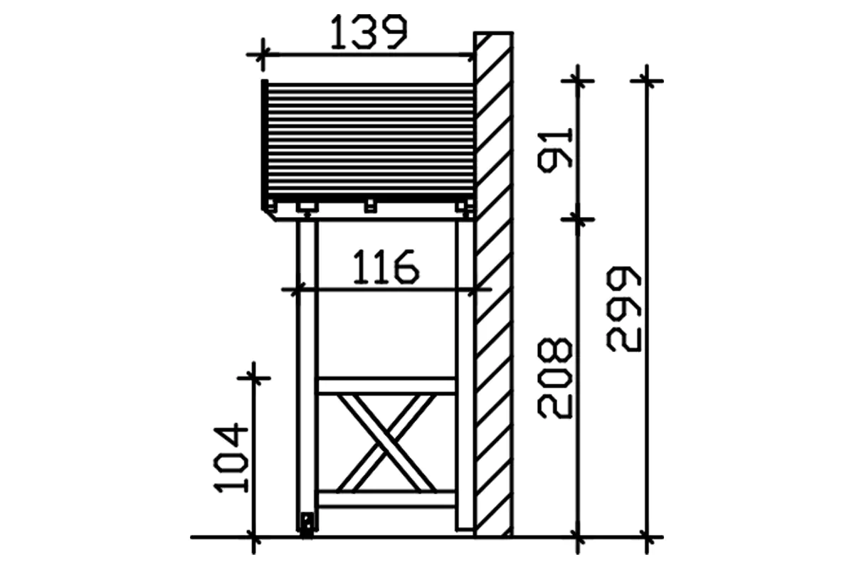SKAN HOLZ Vordach Stralsund Typ 5 360 x 139 cm, natur