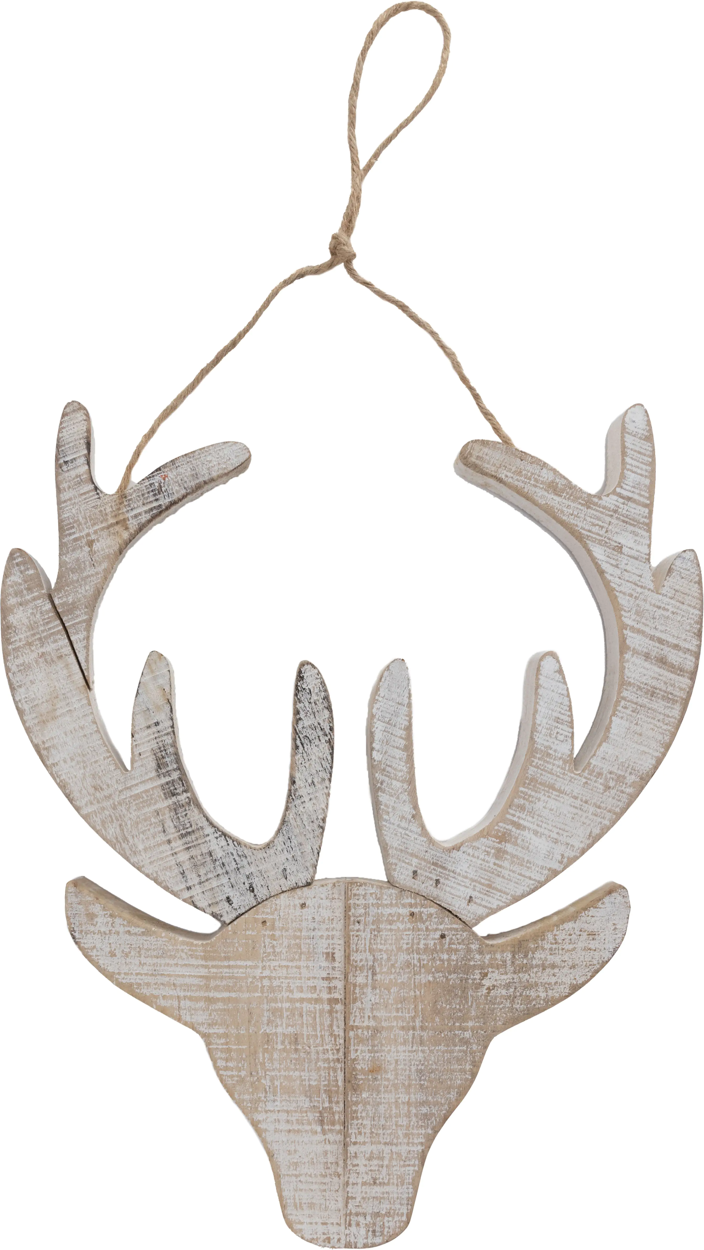 TrendLine Weihnachtsaufhänger Holz Rentierkopf 20 x 19 cm natur