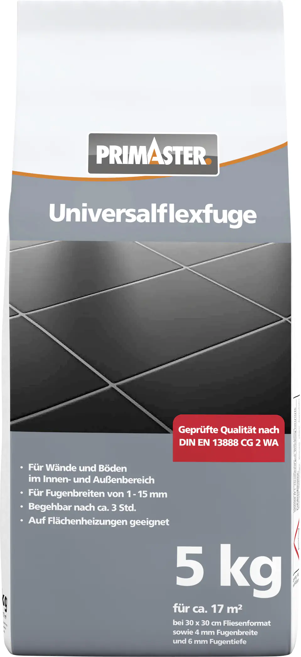 Primaster Universalflexfuge 1 - 15 mm basalt 5 kg Produktbild: Primaster Universalflexfuge 1 - 15 mm basalt 5 kg