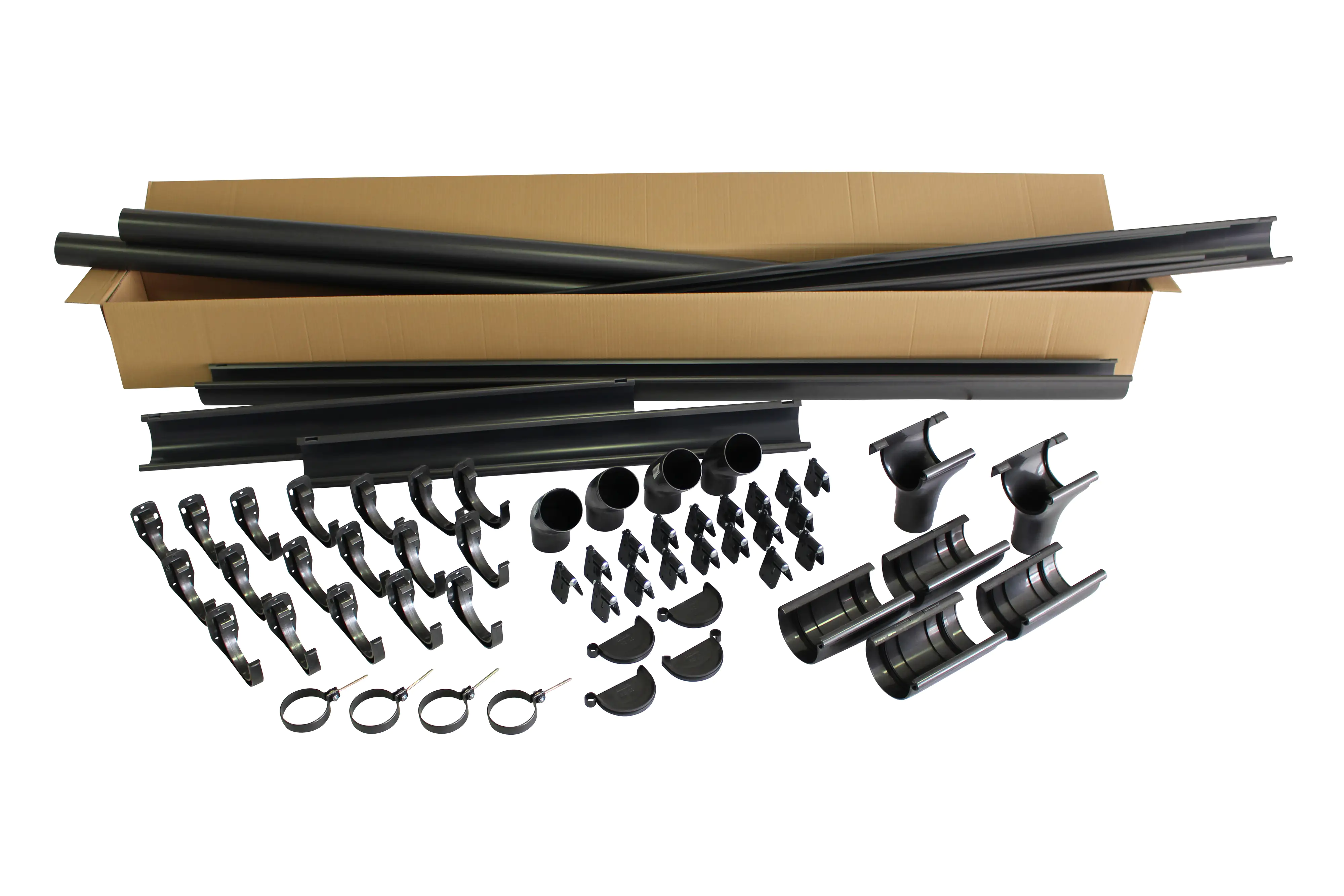 Marley Dachrinnen-Komplettset RG 75 für Block- und Gartenhäuser bis 5 m anthrazit-met.