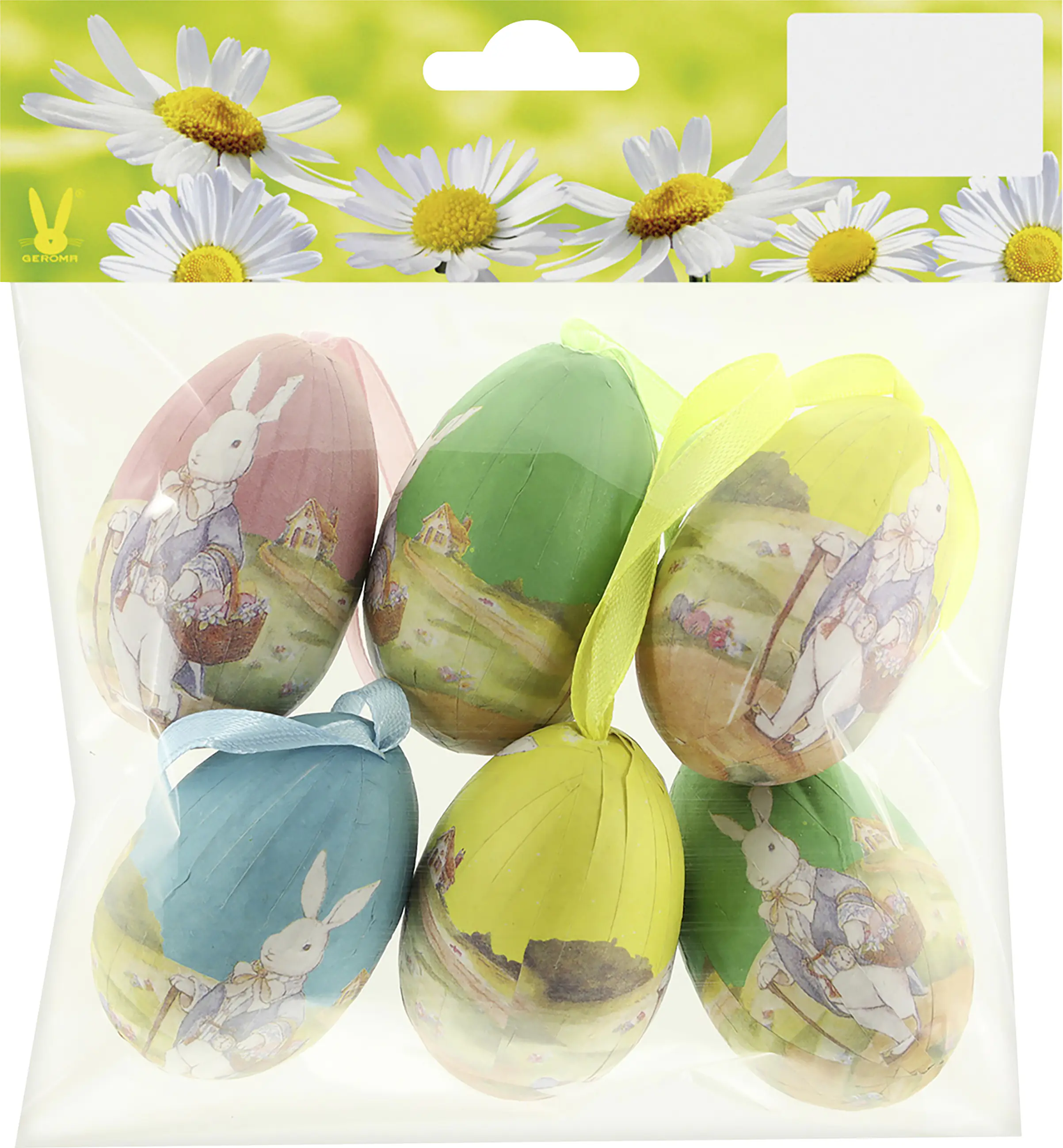 Ostereier Styropor mit Papier bunt 6 Stück 
