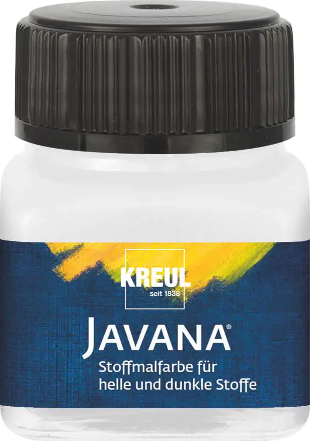 Kreul Javana Stoffmalfarbe für helle und dunkle Stoffe weiss 20 ml