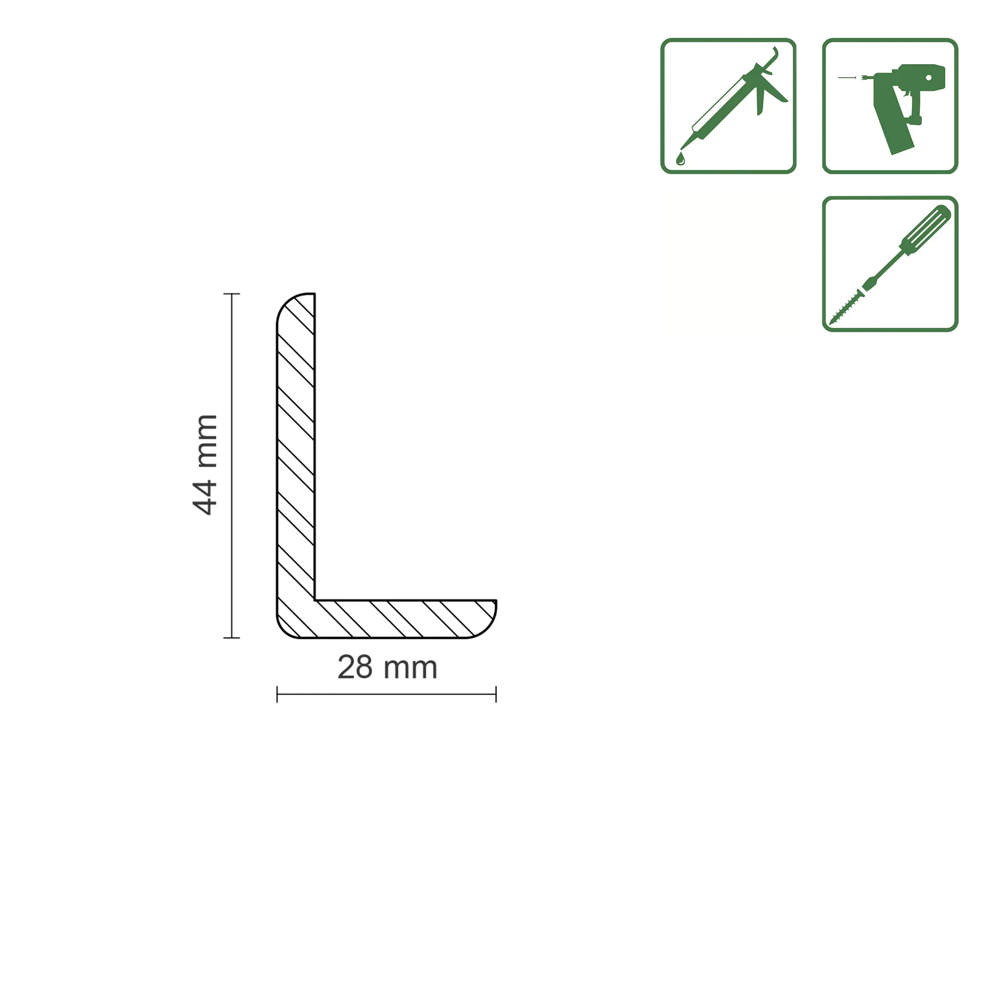 FN Neuhofer Winkelleiste 240 cm 44 x 28 mm Fichte/Kiefer