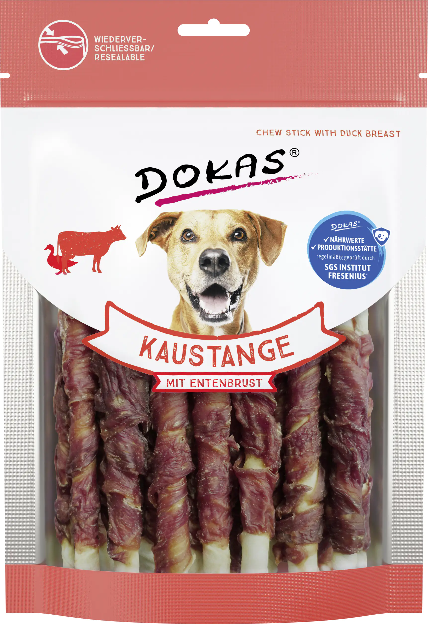 Dokas Hundesnack Kaustange mit Entenbrust 200 g Dokas Hundesnack Kaustange mit Entenbrust 200 g