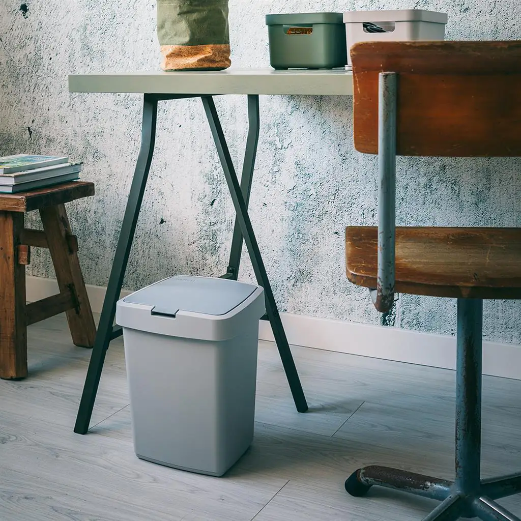 Sunware Klappdeckel-Abfalleimer Delta 10 l, grau