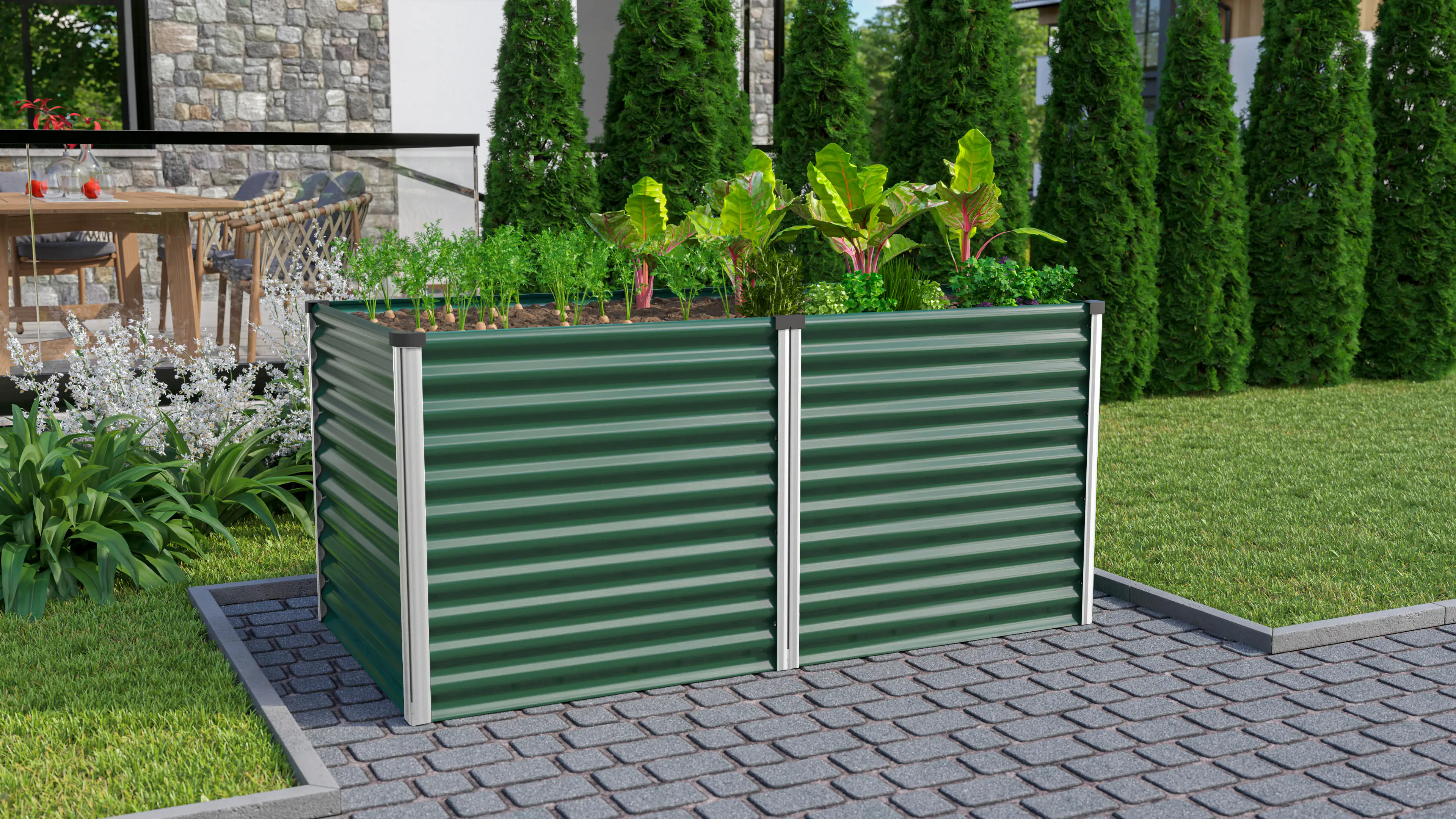 Vitavia Hochbeet Meta 838 seegras/alu 1,88 x 0,96 x 0,86 m