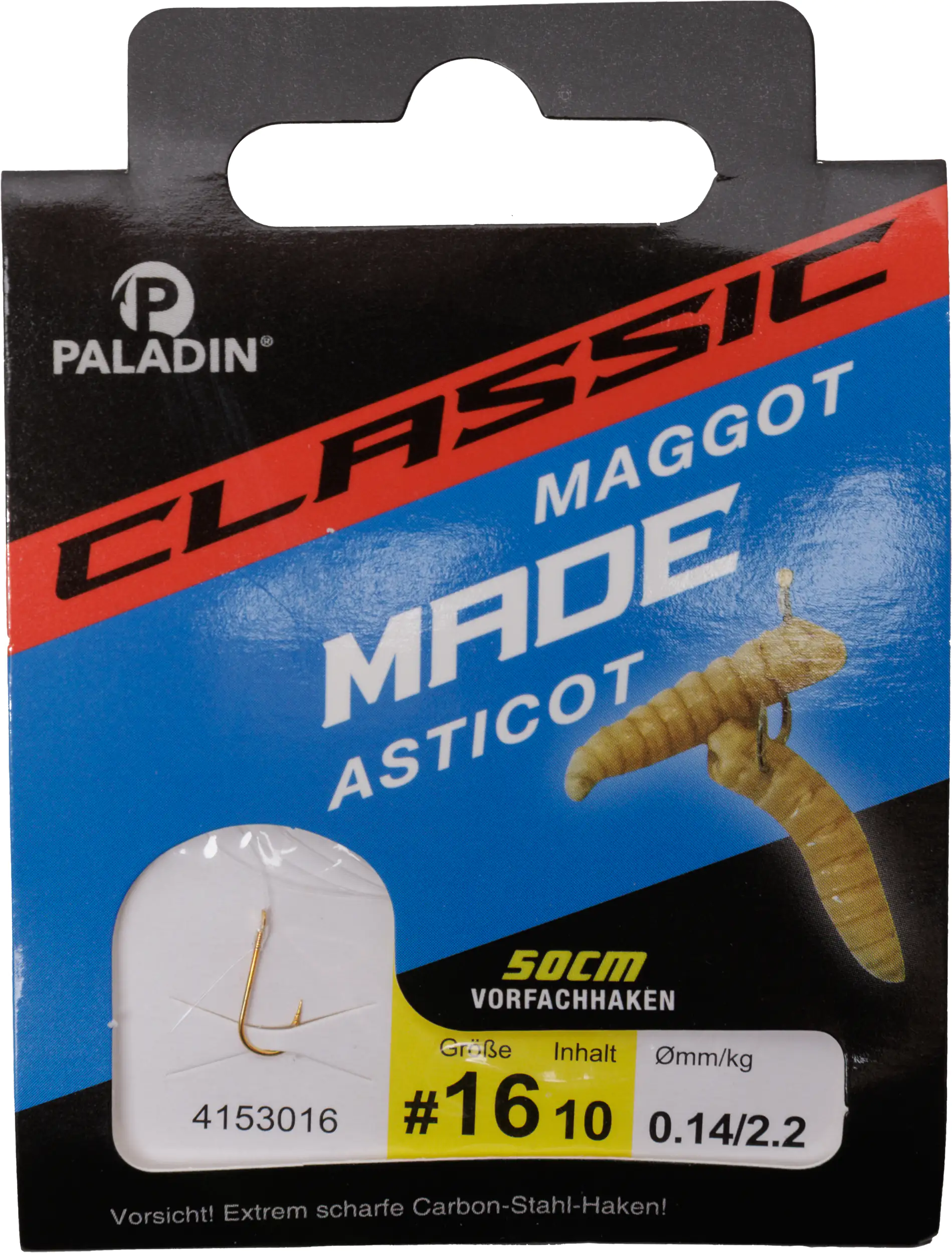 Paladin Madenhaken gebunden Größe 16 50 cm 10 Stück gold