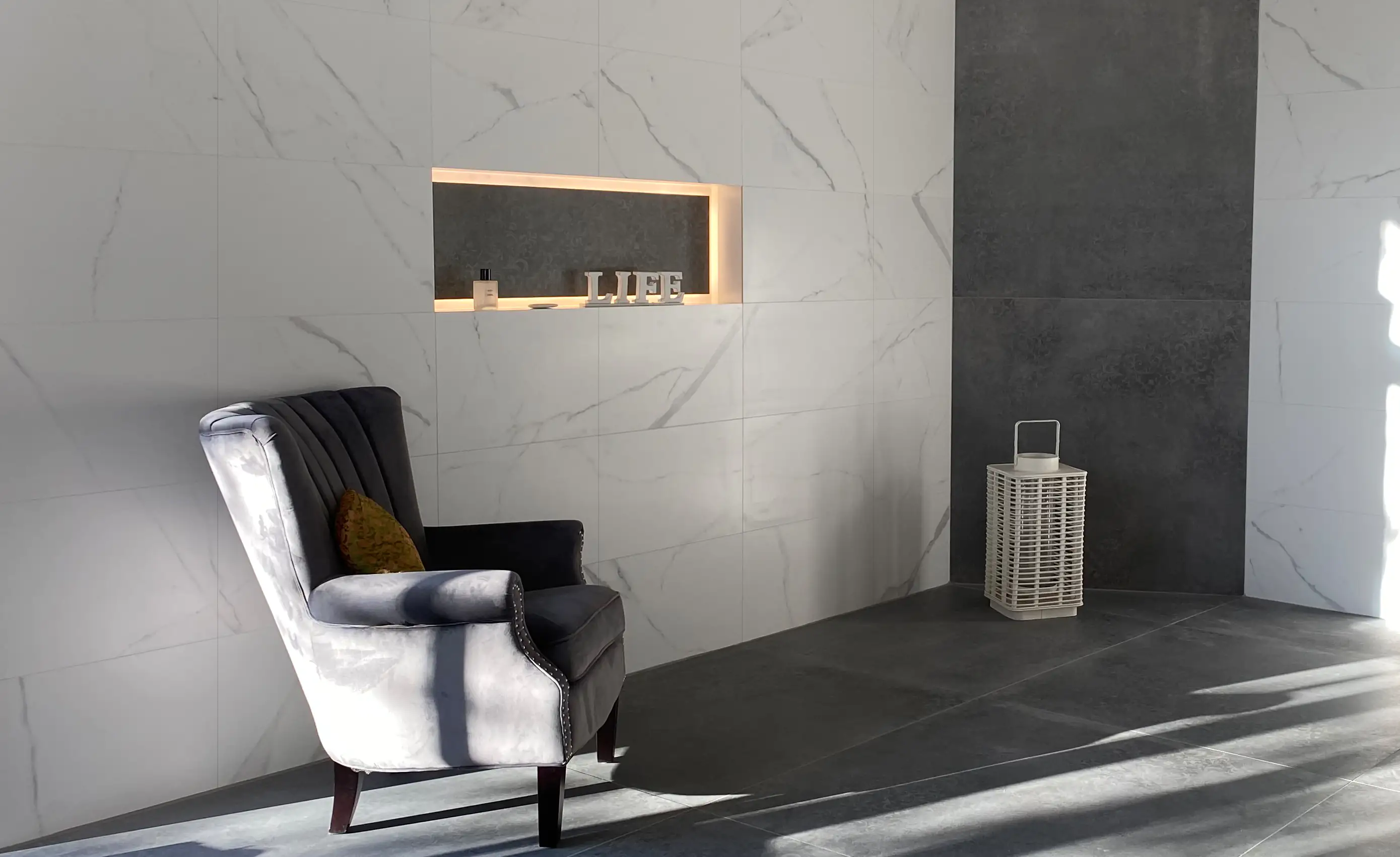 Wandfliese Casablanca 30 x 60 cm weiß glanz