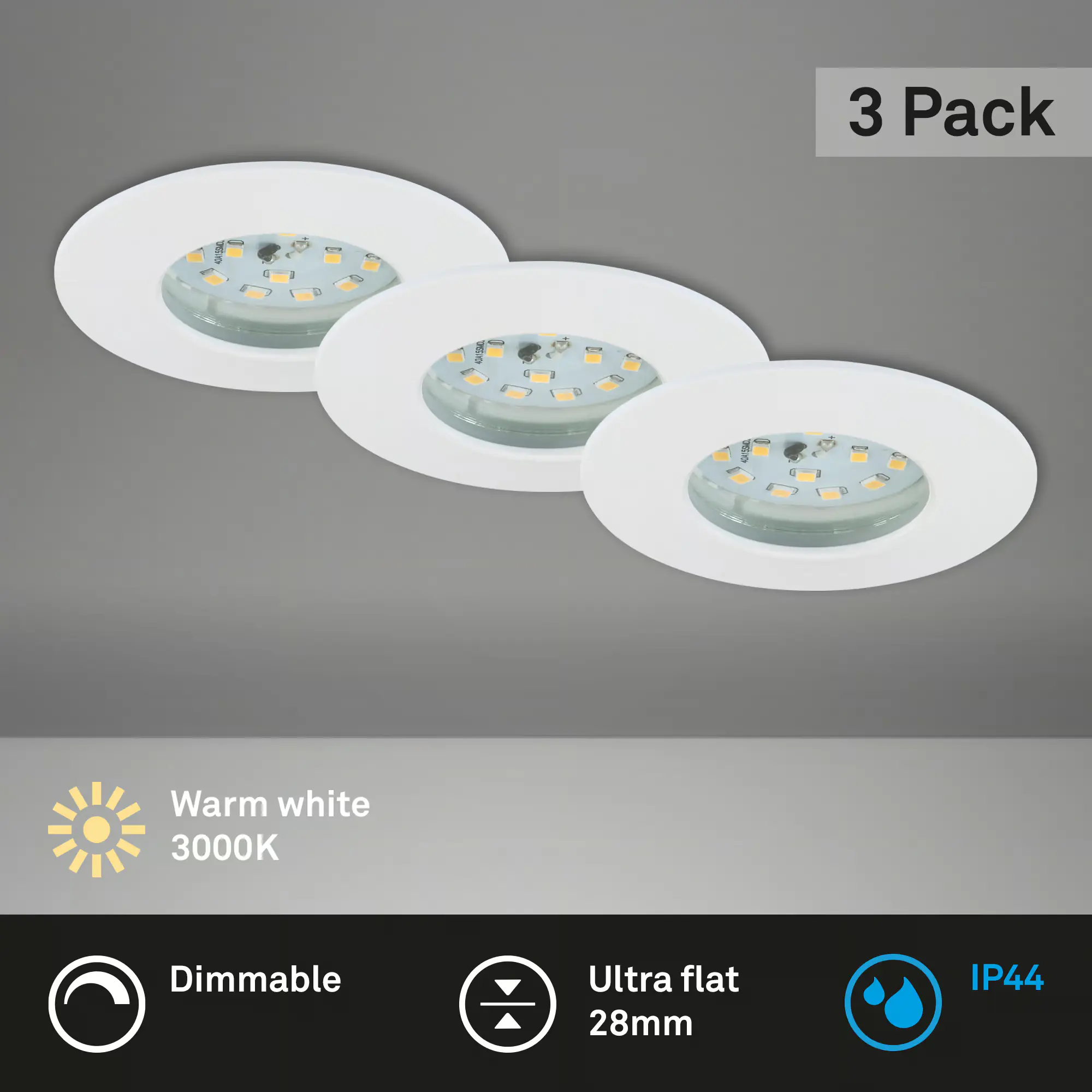 Briloner 3er Set LED Einbauleuchten Attach weiß Ø 7,5 cm dimmbar Briloner 3er Set LED Einbauleuchten Attach weiß Ø 7,5 cm dimmbar