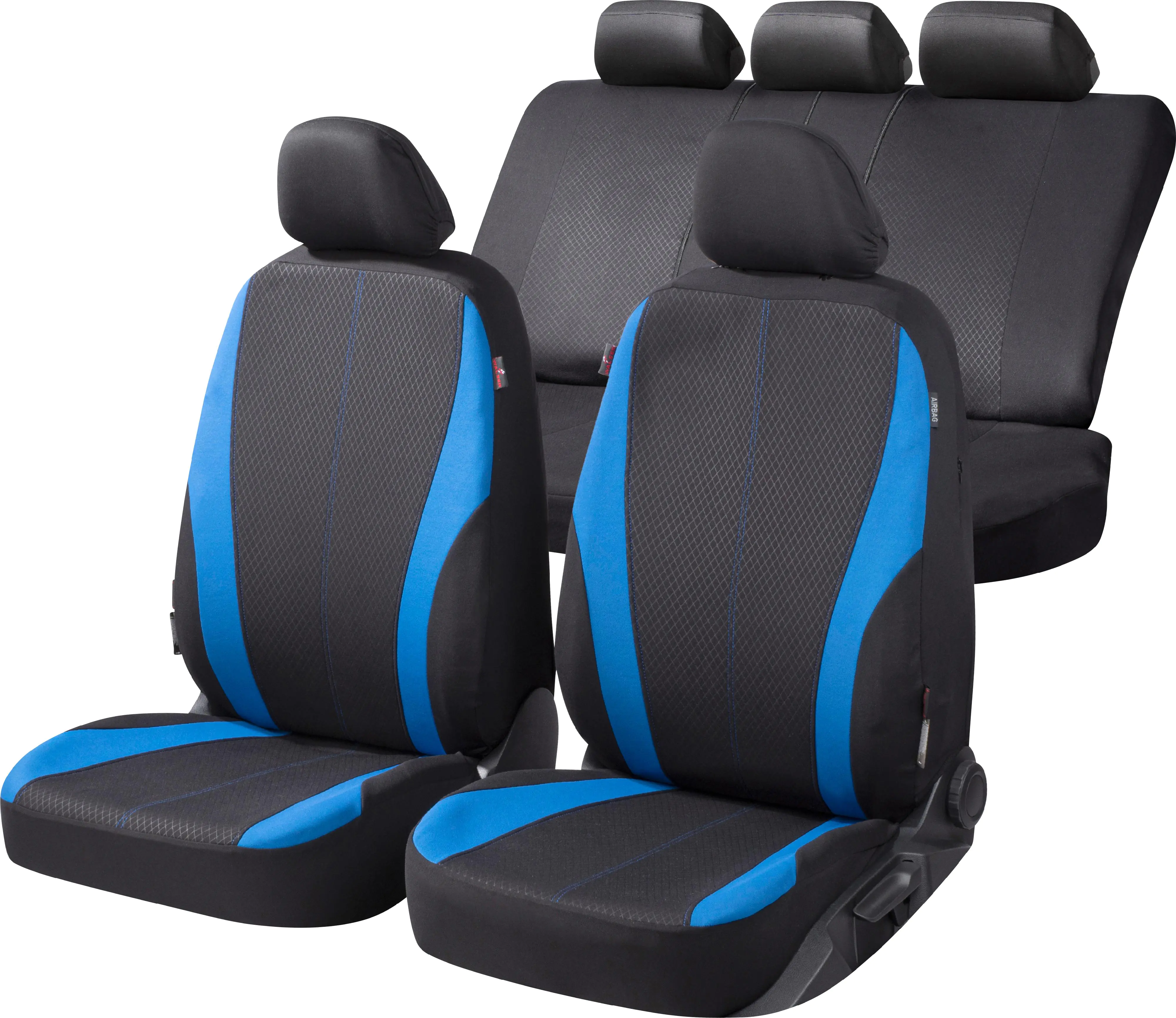 Walser Autositzbezug Dundee Collection Basic Komplett-Set schwarz-blau Walser Autositzbezug Dundee Collection Basic Komplett-Set schwarz-blau