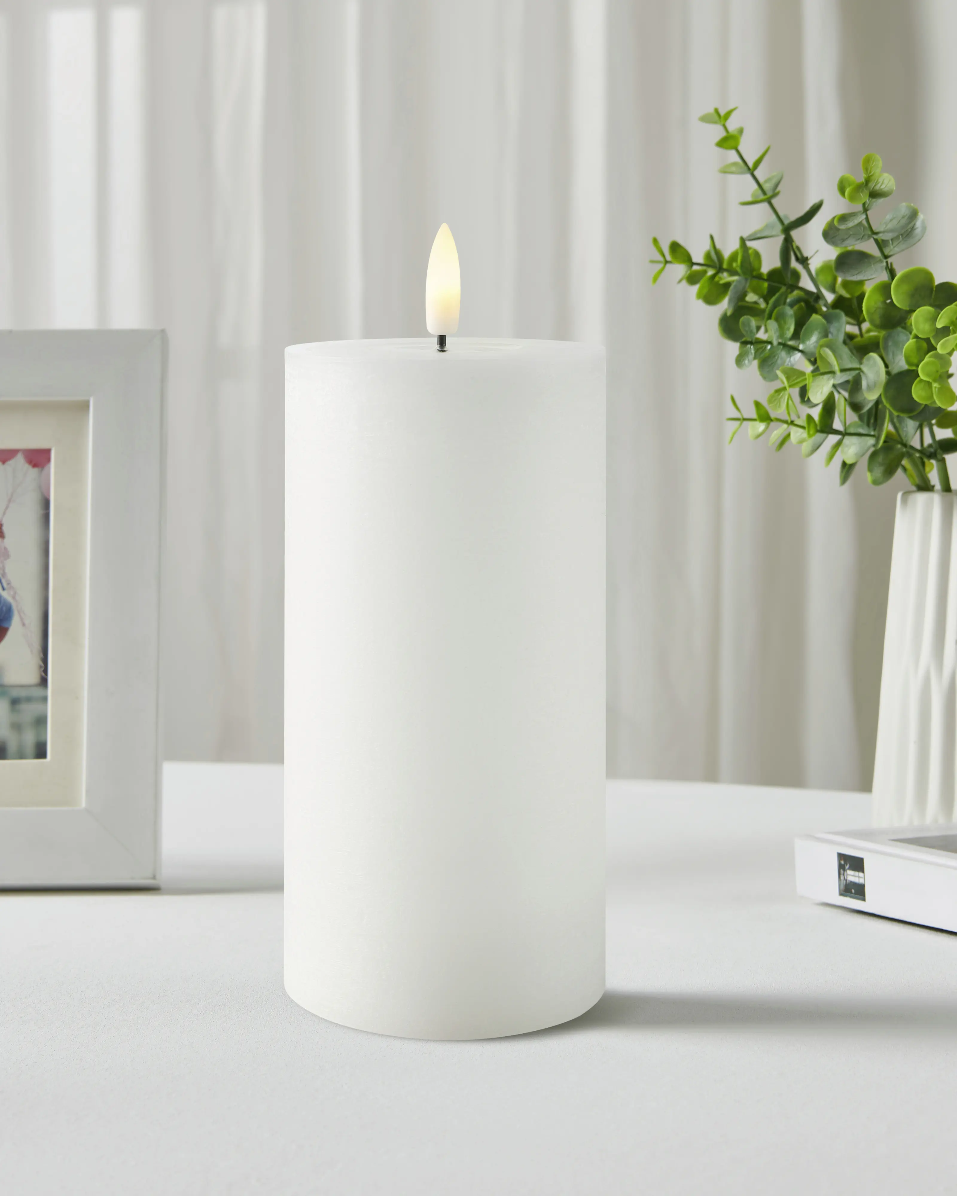 Eglo LED Kerze Leskino warmweiß 15 x Ø 7,5 cm weiß