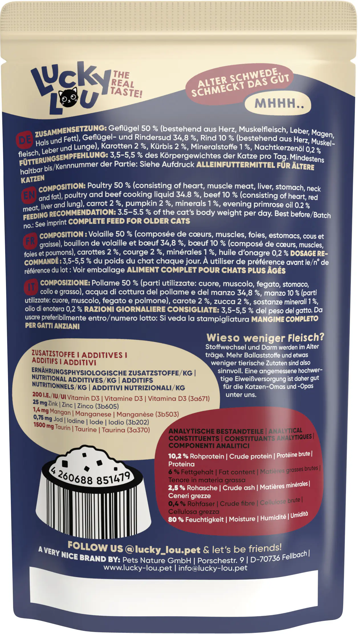 Lucky Lou Lifestage Senior Geflügel und Rind 125g