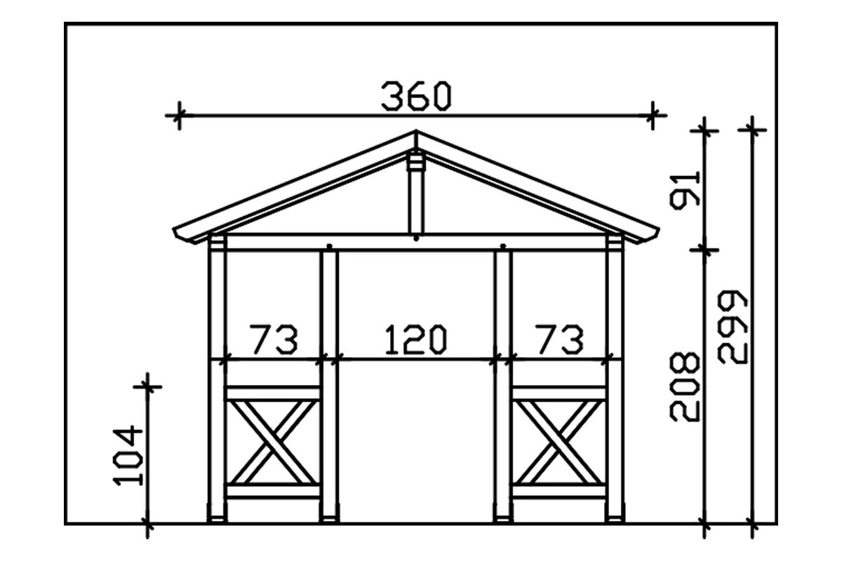SKAN HOLZ Vordach Stralsund Typ 5 360 x 139 cm, natur