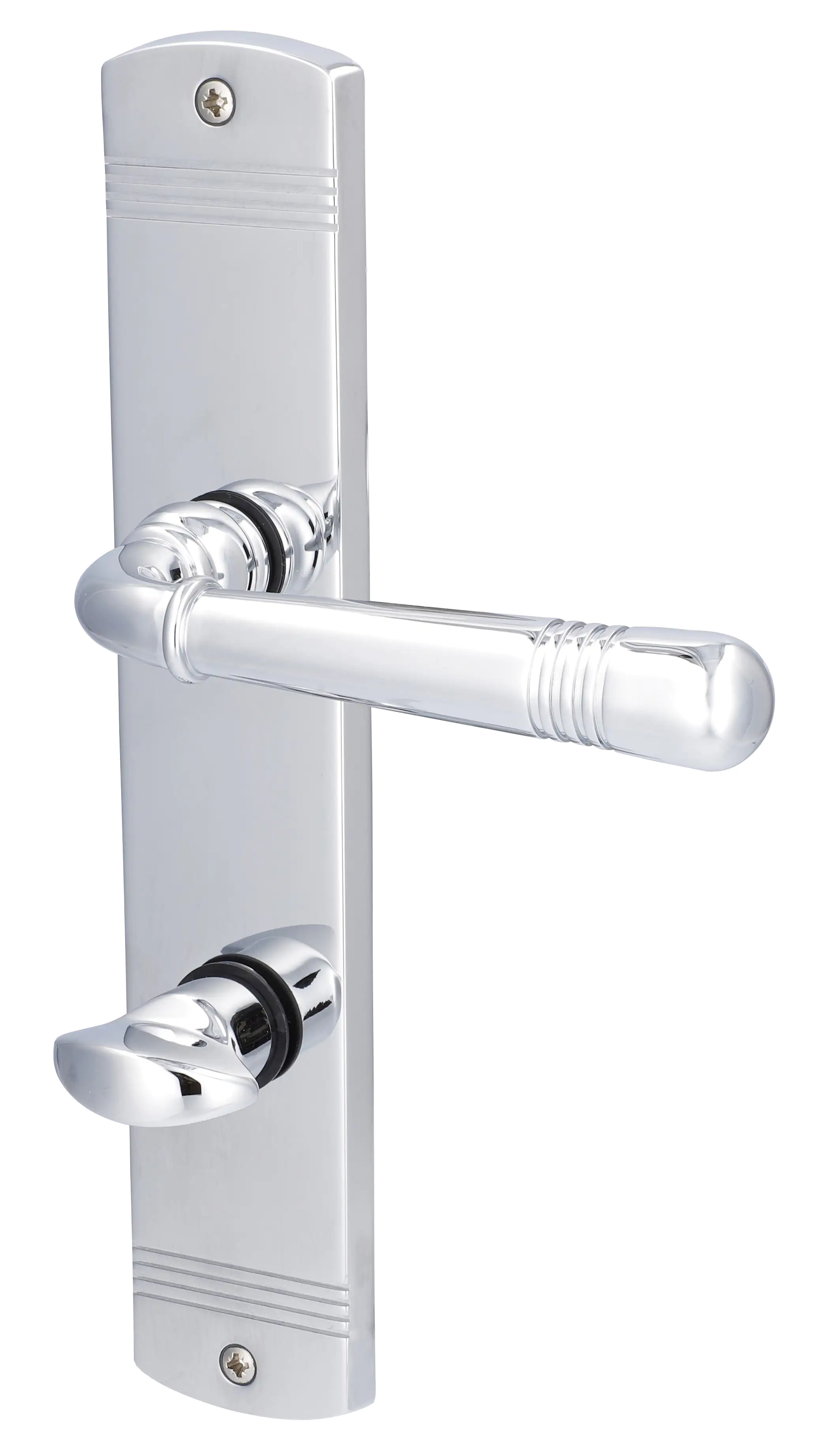 Alpertec WC-Langschildgarnitur Sale Messing silber abgerundet