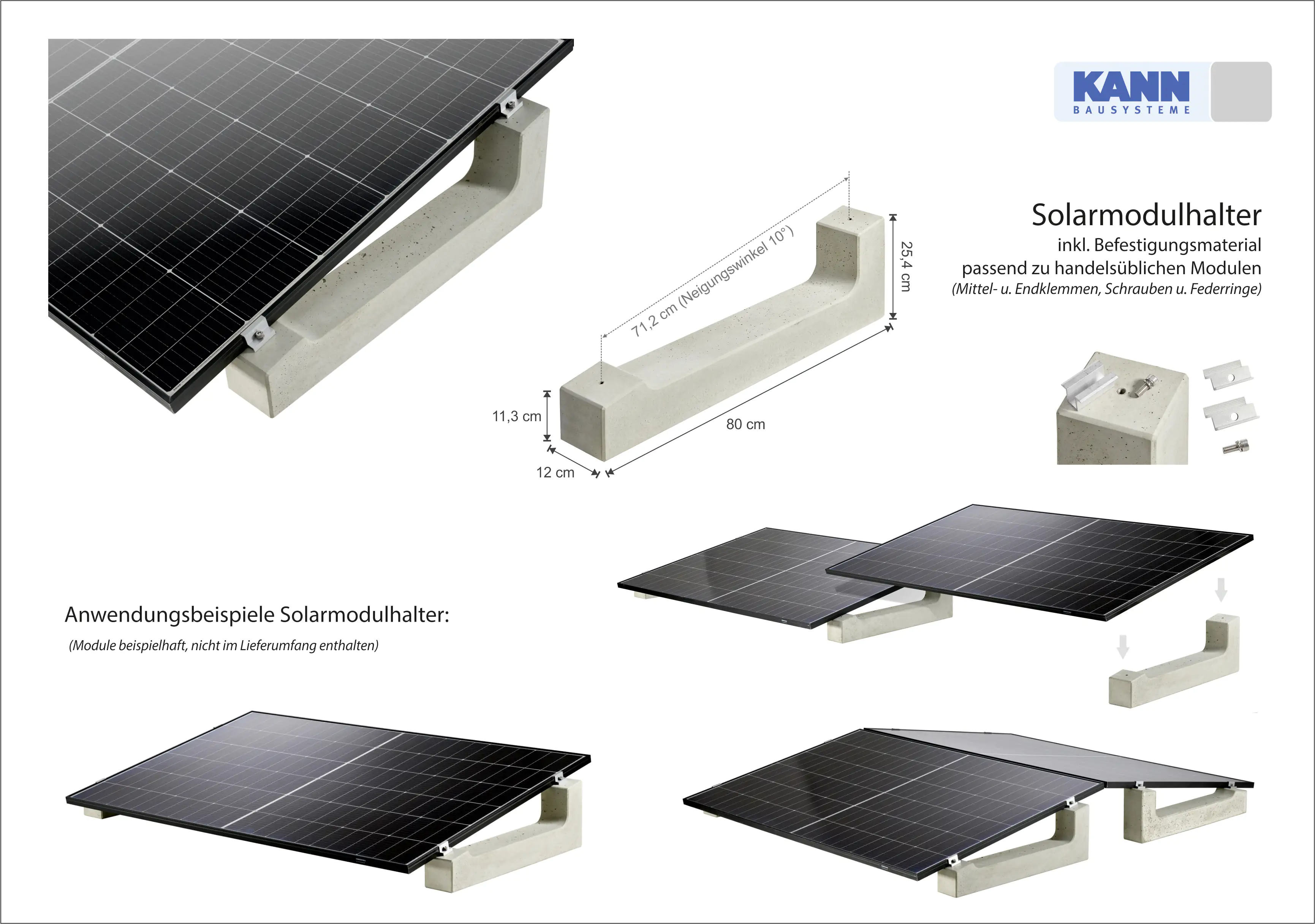 Kann Solarmodulhalter 80 x 11,3-25,4 x 12 cm grau Kann Solarmodulhalter 80 x 11,3-25,4 x 12 cm grau