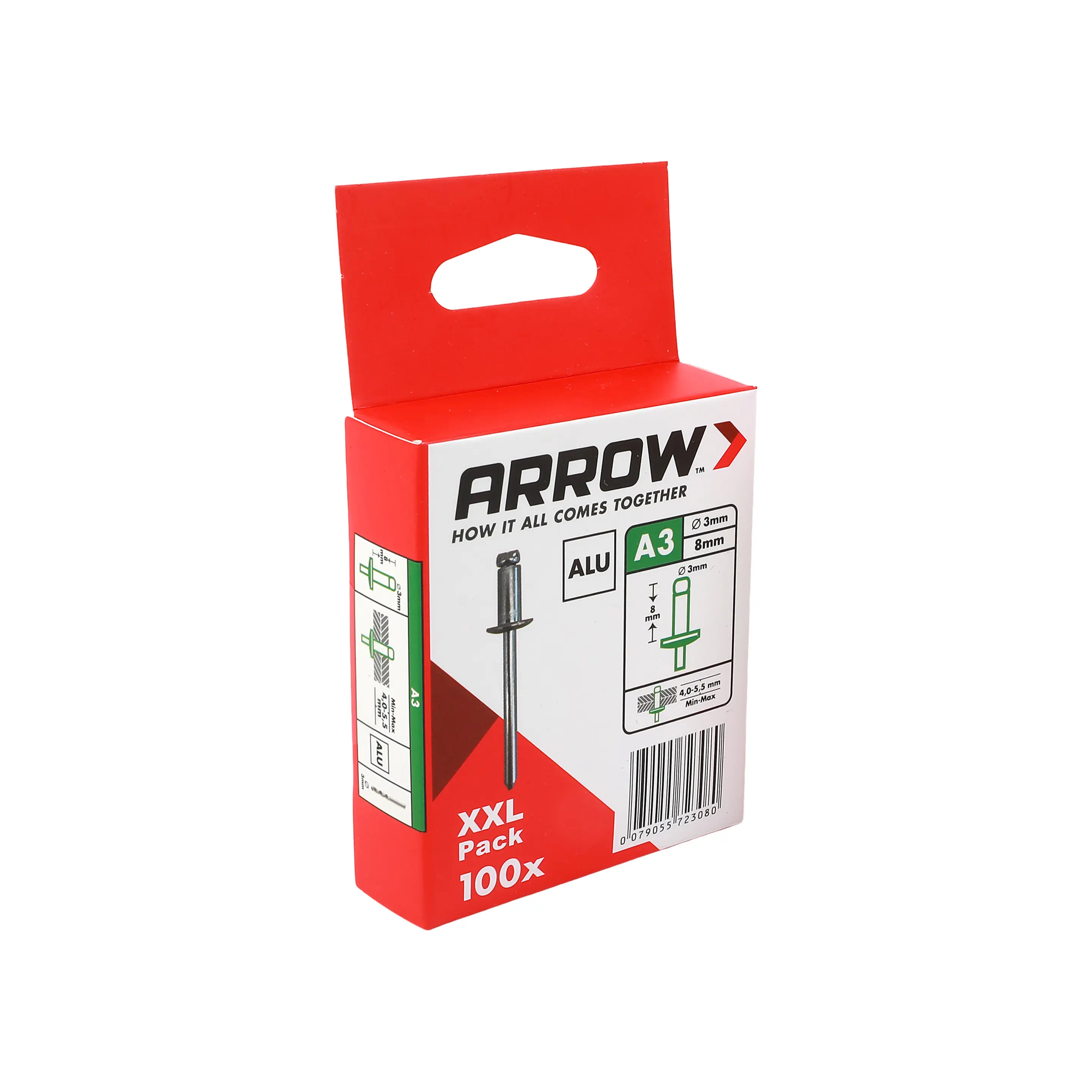 Arrow Blindniete Typ A3 Ø 3 x 8 mm Aluminium 100 Stück
