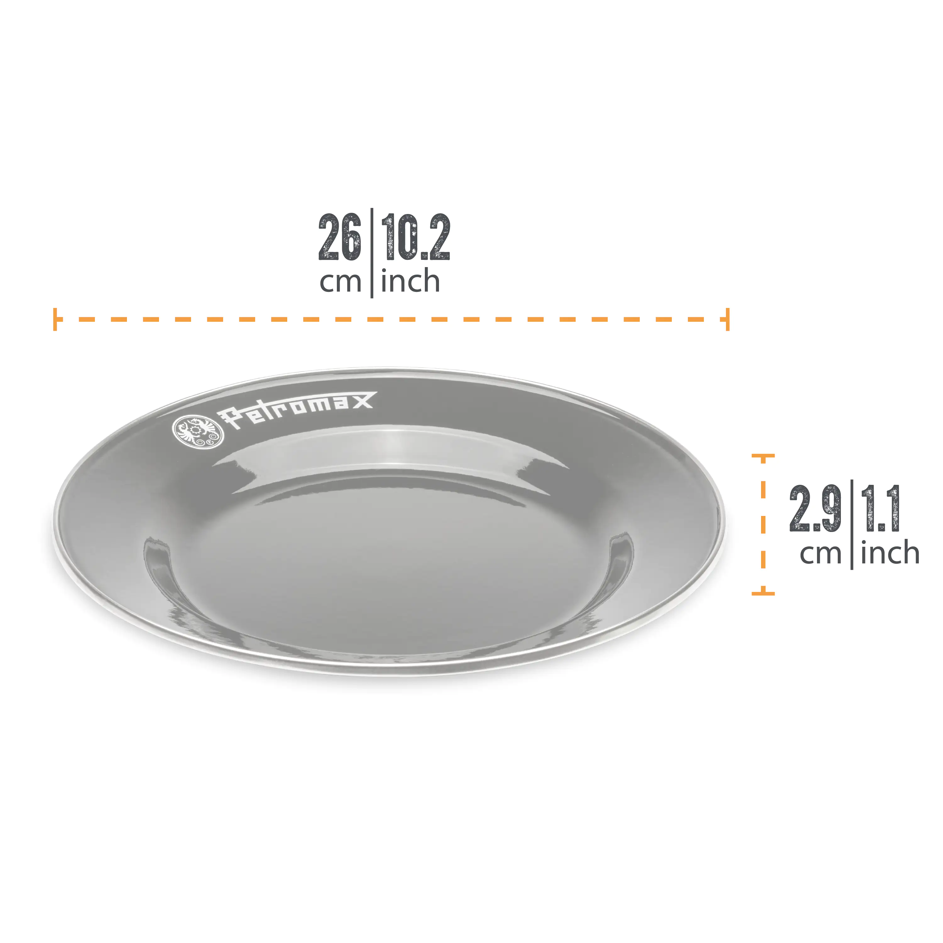 Petromax Teller Emaille 2er Set 26 cm schwarz