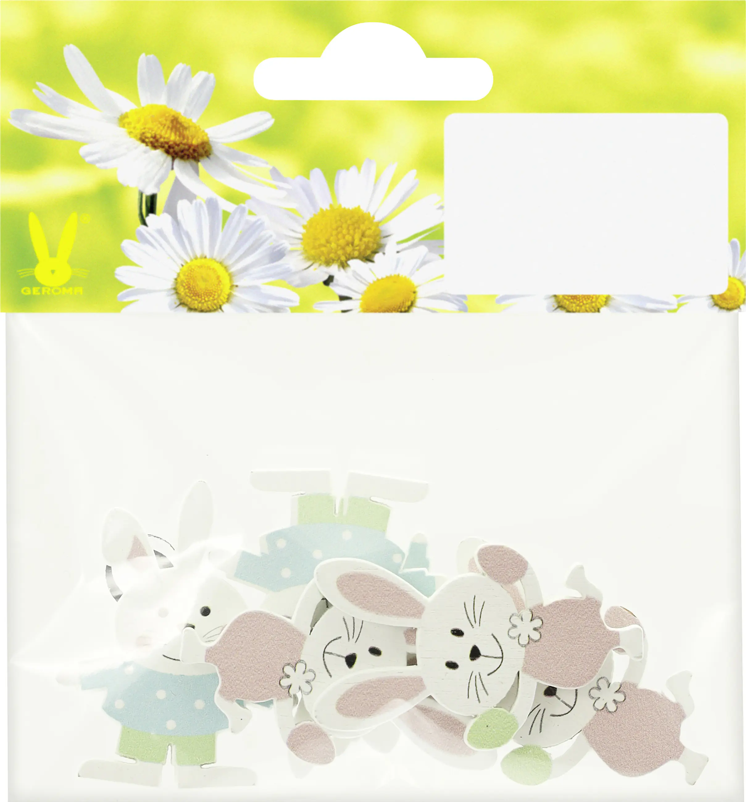 Osterdeko Streuartikel Hasen Holz 4 cm weiß