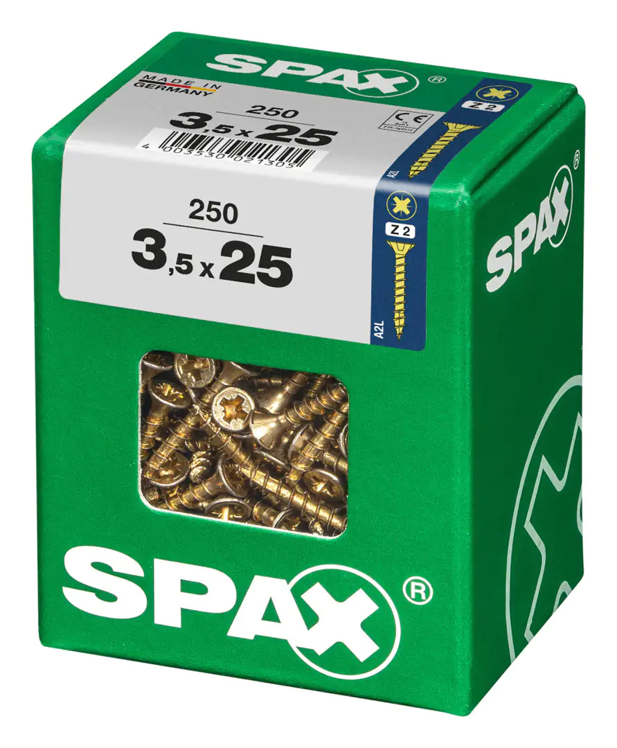 Spax Universalschrauben 3.5 x 25 mm PZ 2 - 250 Stk.