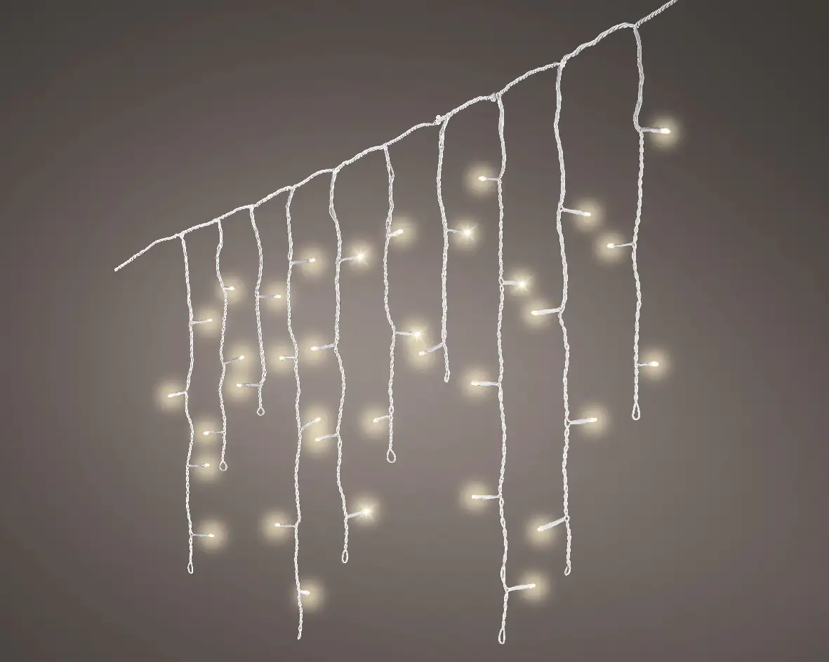8718533109160 Kaemingk LED Lichtervorhang Icicle Lights 490 Lichter 20 m weiß
