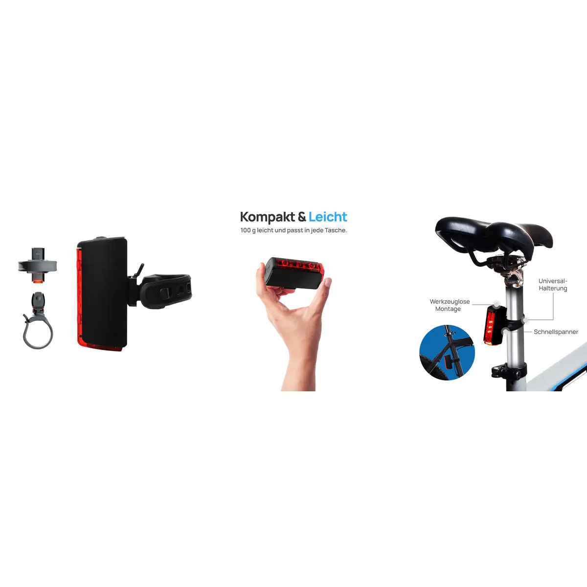 Fischer LED-Akku Rücklicht Twin Stop