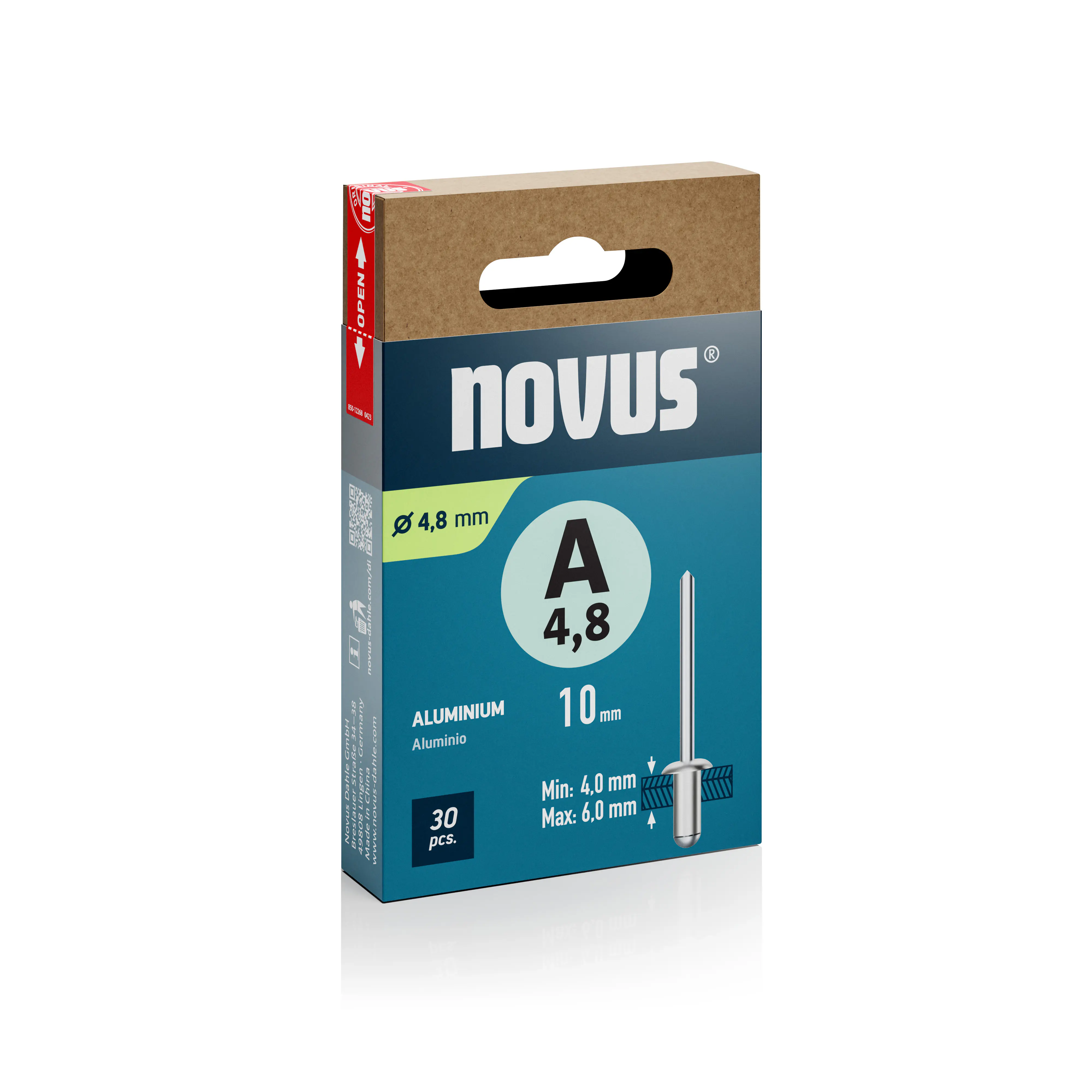 Novus Blindnieten Typ A 5 x 10 mm Aluminium 30 Stück Novus Blindnieten Typ A 5 x 10 mm Aluminium 30 Stück