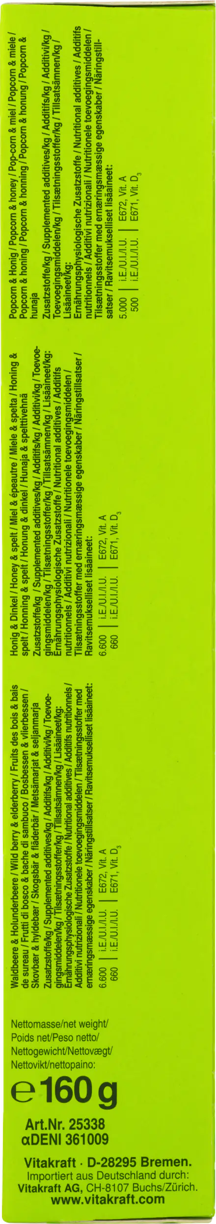 Vitakraft Kräcker® Trio Waldbeere,Honig,Popcorn,ZK 3 Stück / 160 g