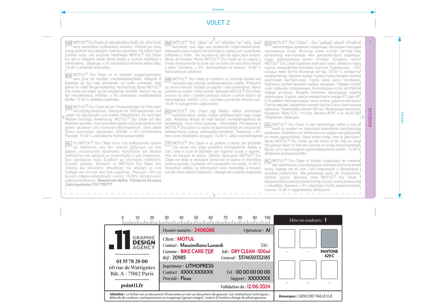 MOTUL Dry Clean Road Trockenreiniger für Fahrrad 500ml