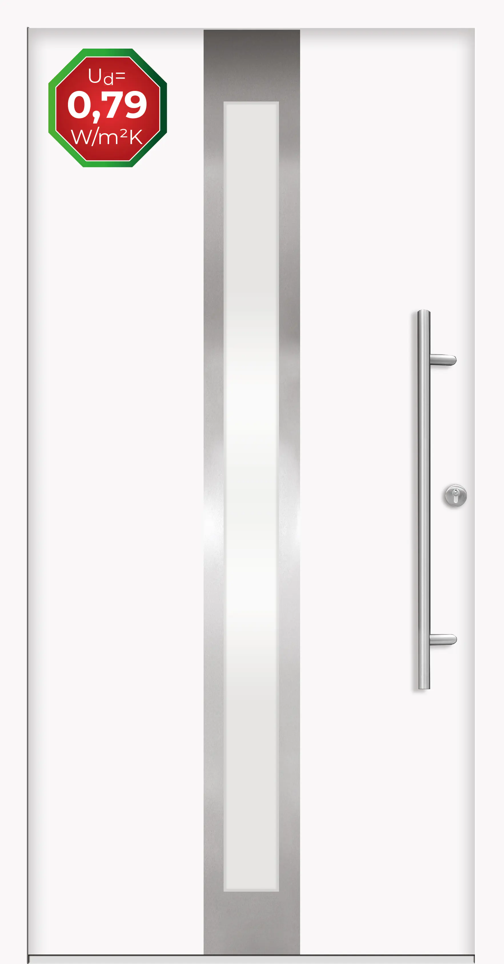 Splendoor Haustür Passivedoor Premium B01 Weiß DIN Rechts 100 x 210 cm