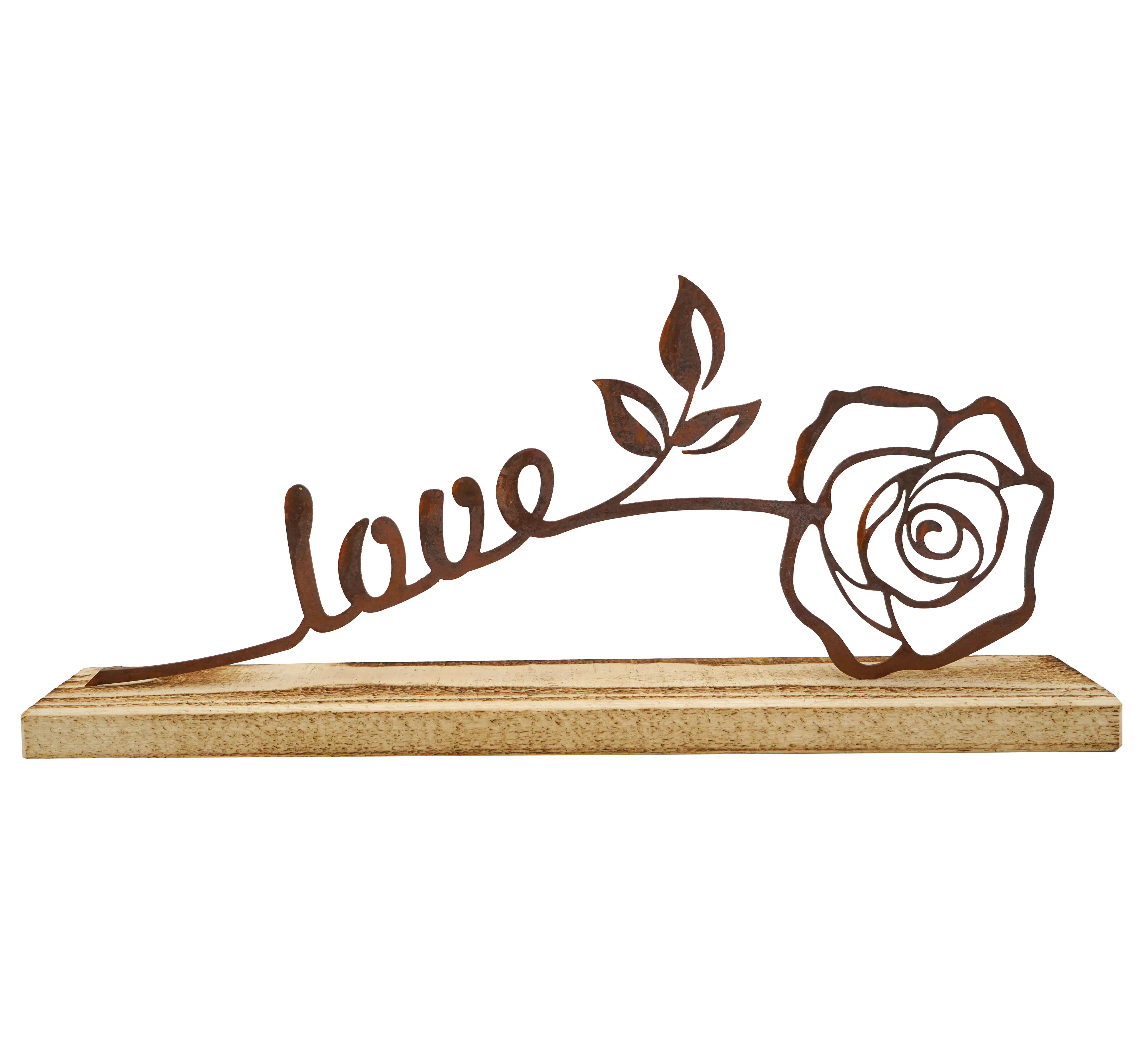 Badeko Dekofigur Rose Love 38 cm rostbraun