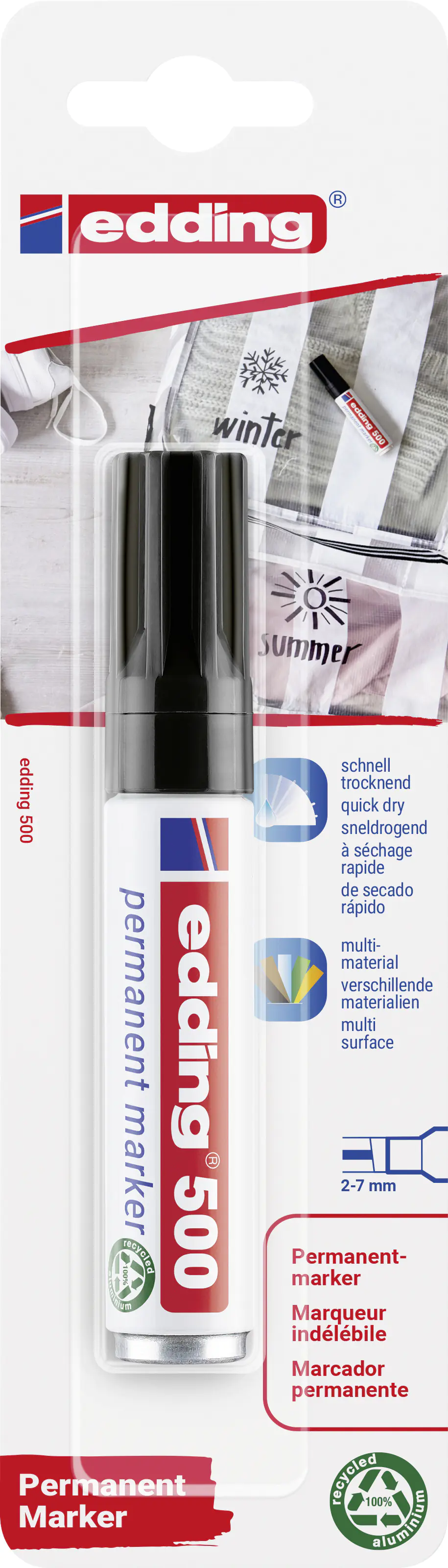 edding 500 permanent marker schwarz 2 - 7 mm edding 500 permanent marker schwarz 2 - 7 mm