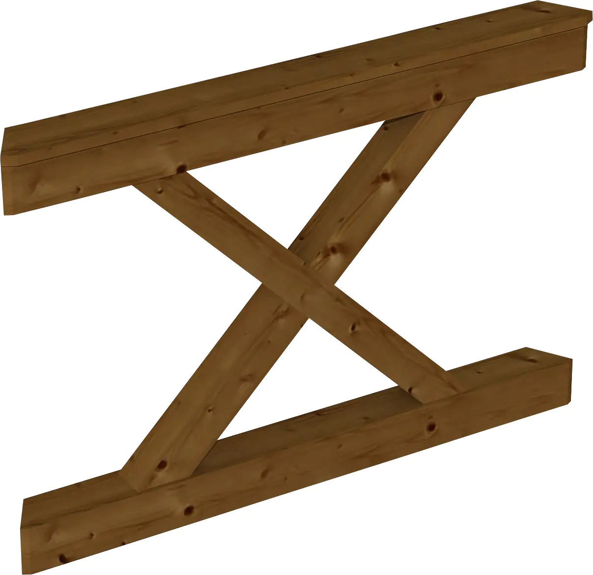 SKAN HOLZ Brüstung Andreaskreuz 120 x 84 cm, Fichte, lasiert in Nussbaum