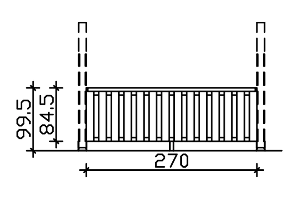 SKAN HOLZ Brüstung Deckelschalung 270 x 84 cm Douglasie
