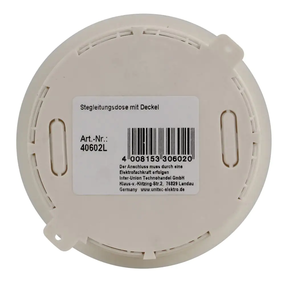 Stegleitungs-Abzweigdose mit Deckel weiß