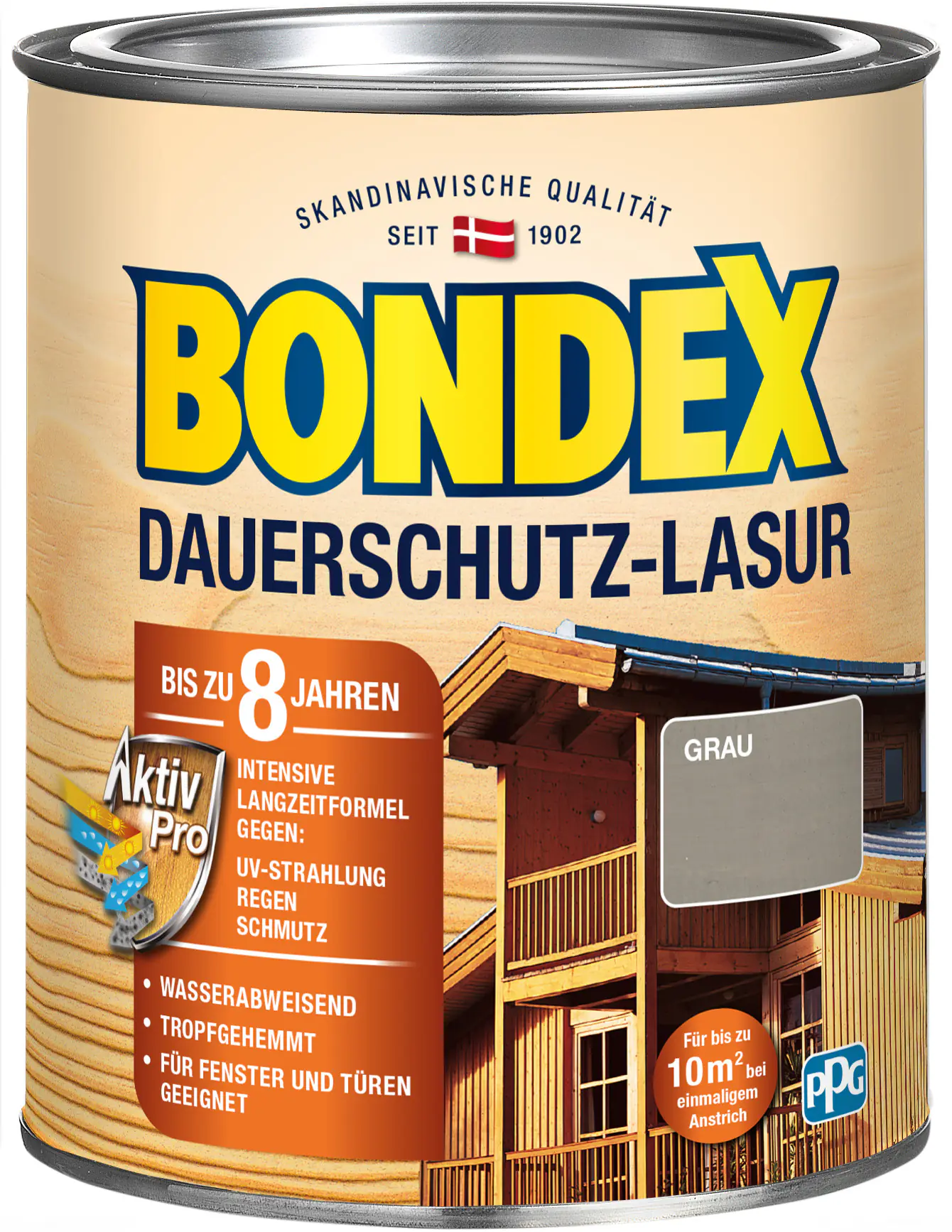 Bondex Dauerschutz Lasur 750 ml grau