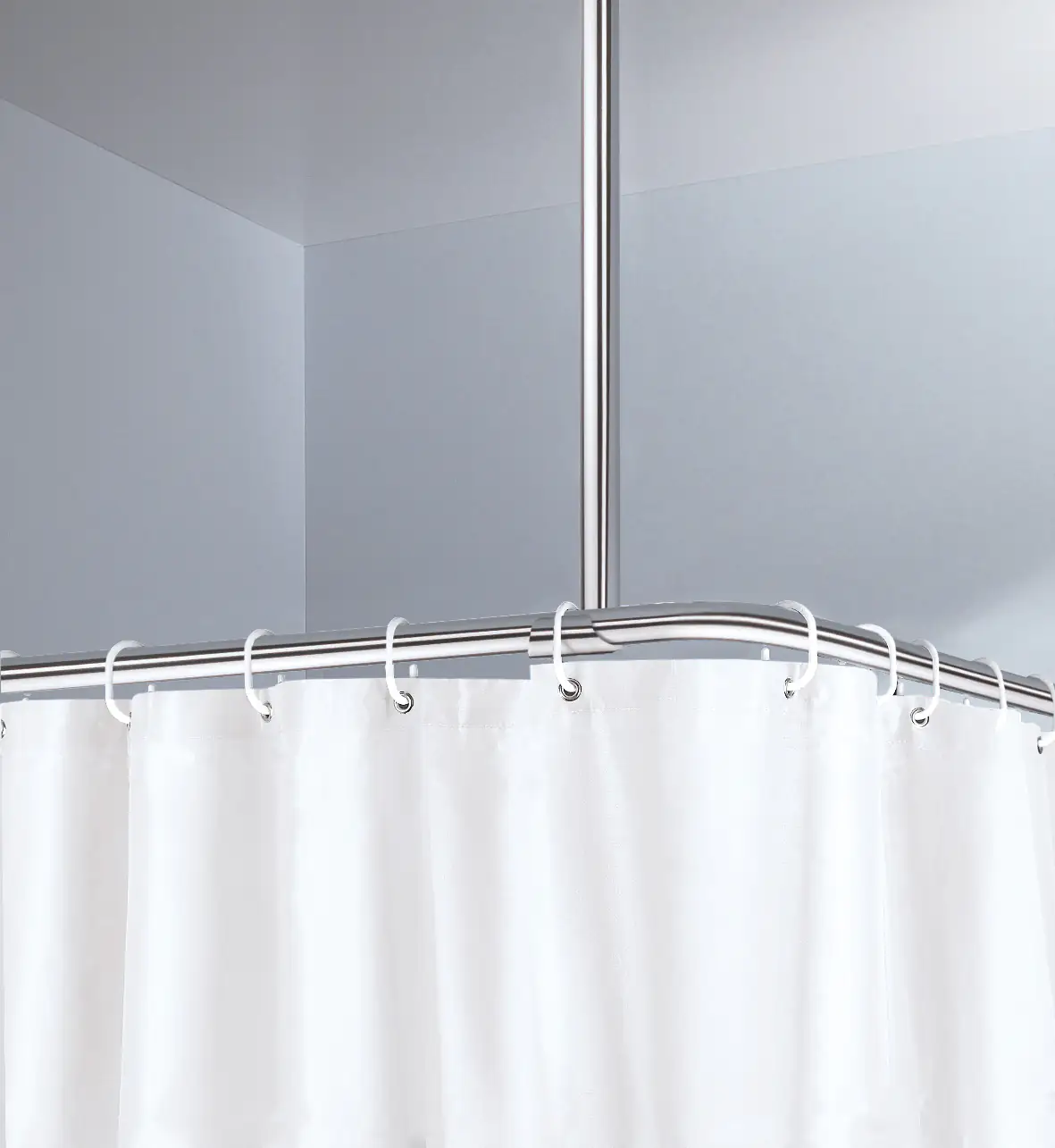 Kleine Wolke Deckenhalter für Duschstangen chrom