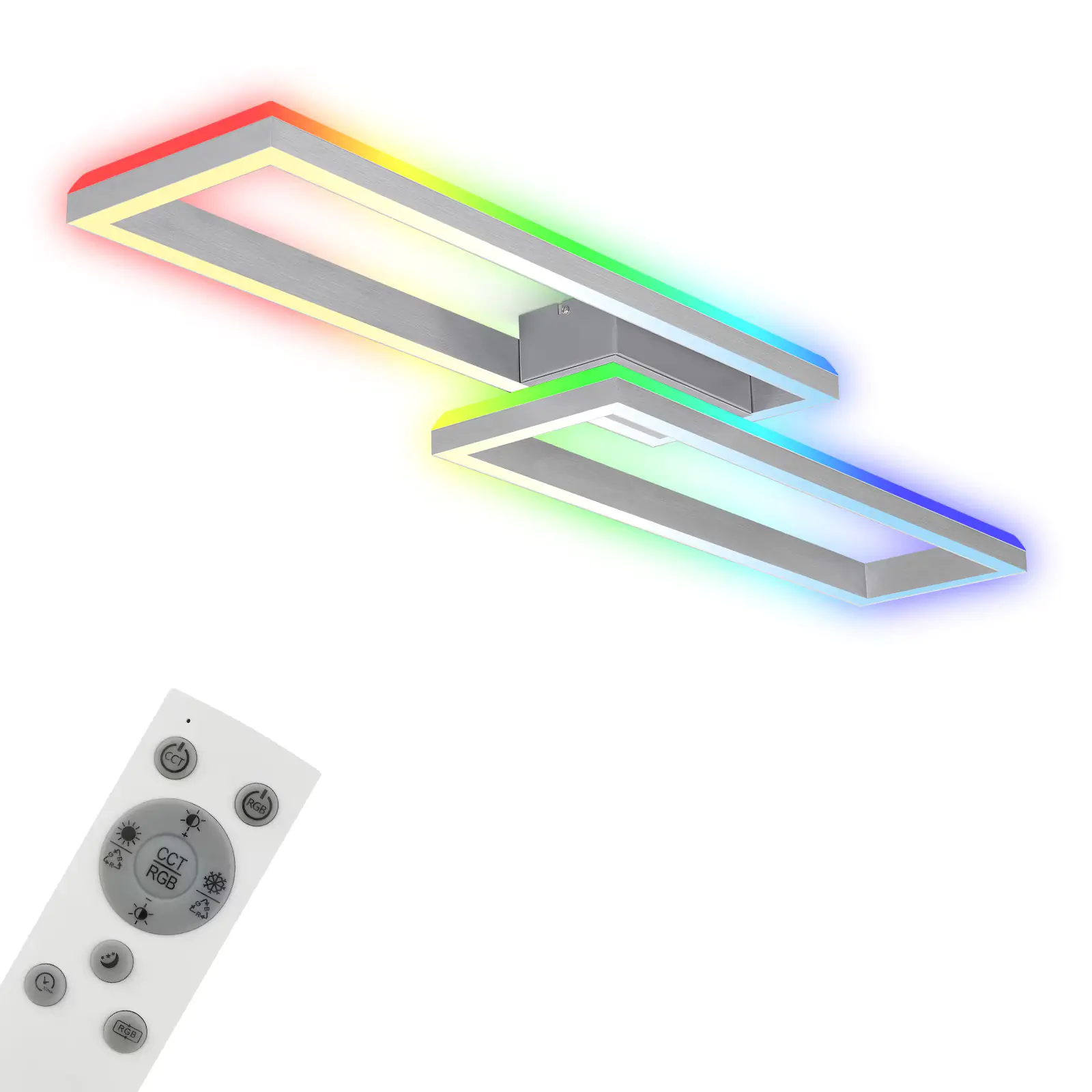 Briloner LED Deckenleuchte Frame Back 119,5 cm, alu, RGB CCT